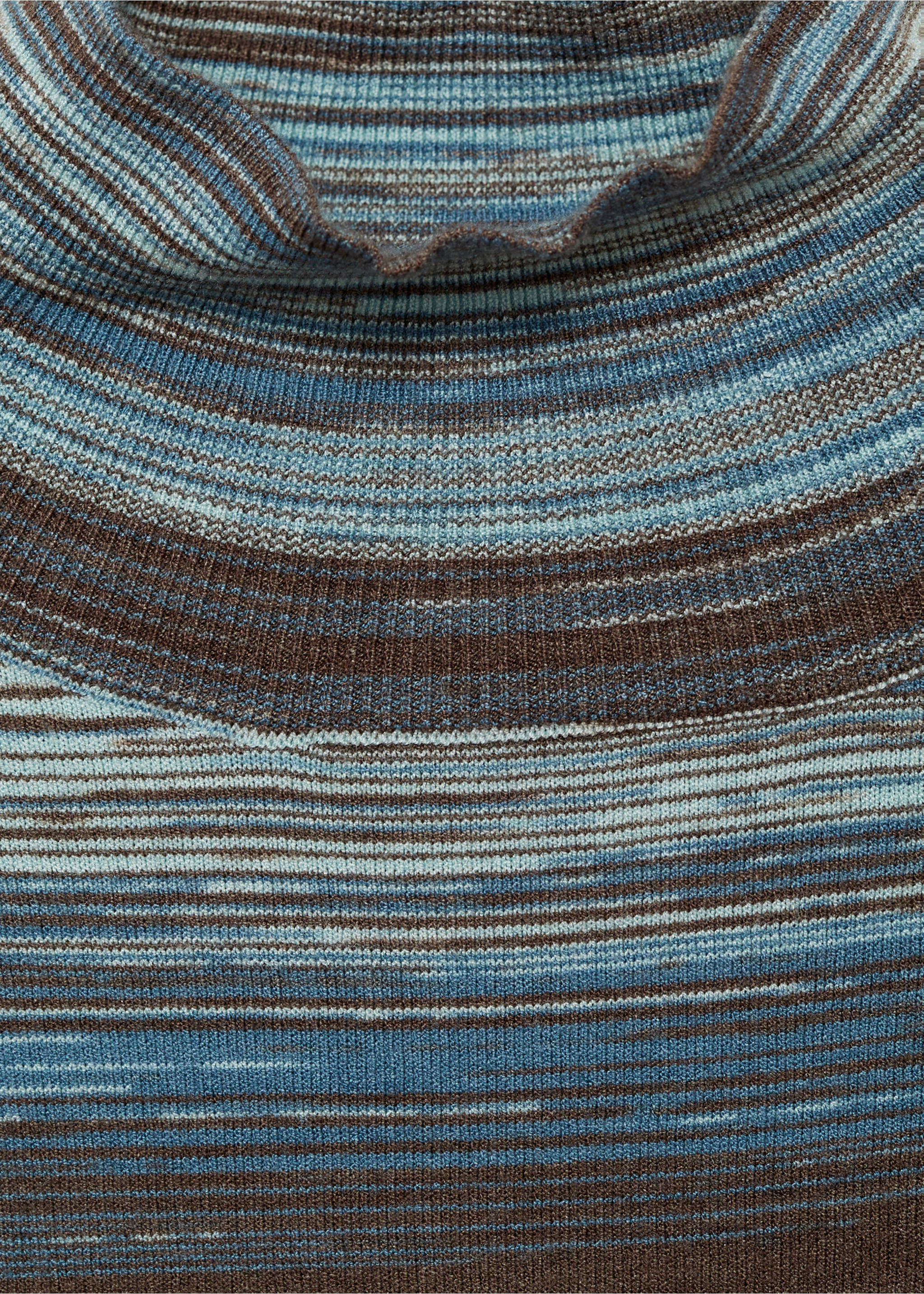 Stand-collar striped sweater - Details of the article 8, Blue. Ref: 87000360-00.