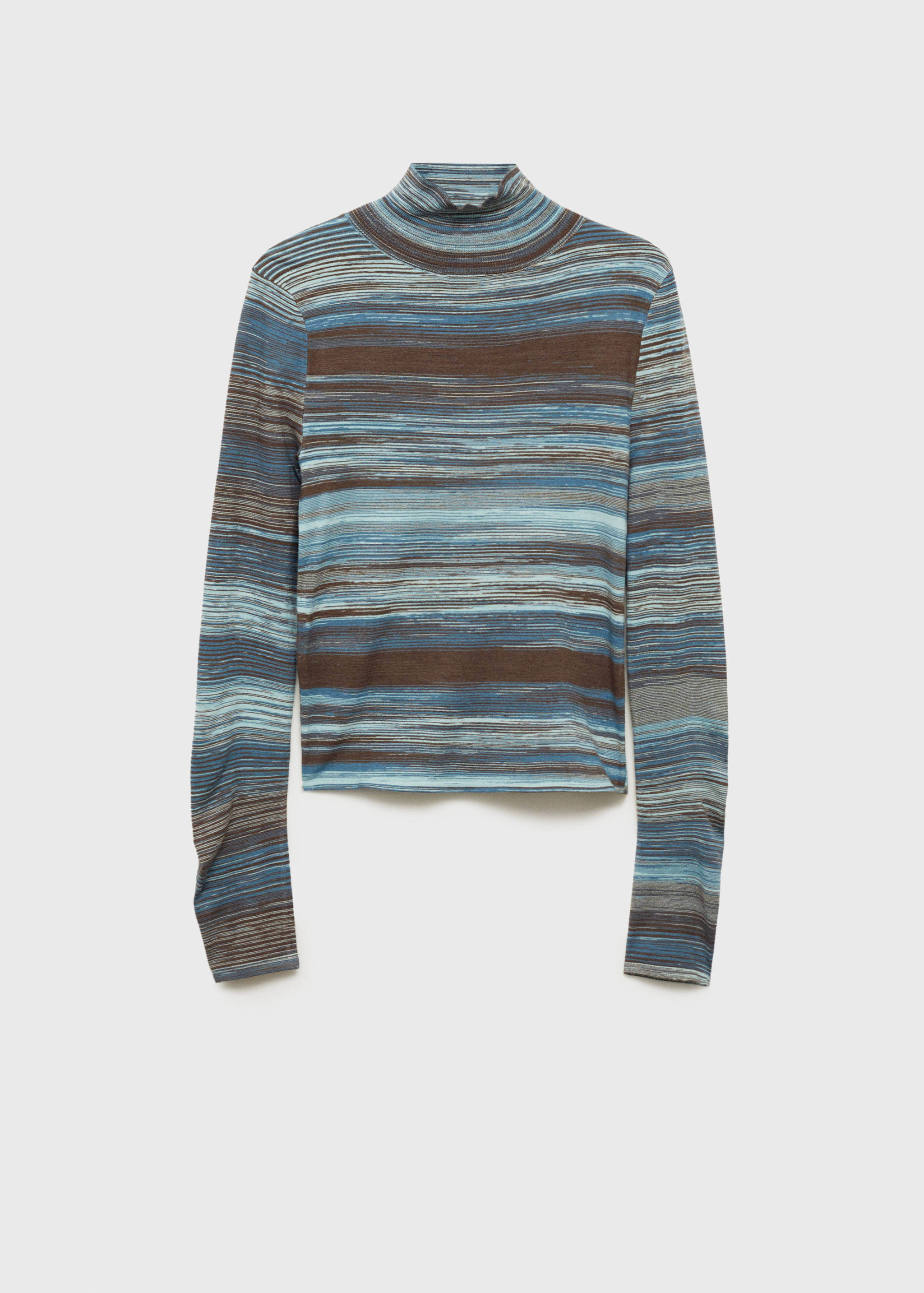 Stand-collar striped sweater - Article without model