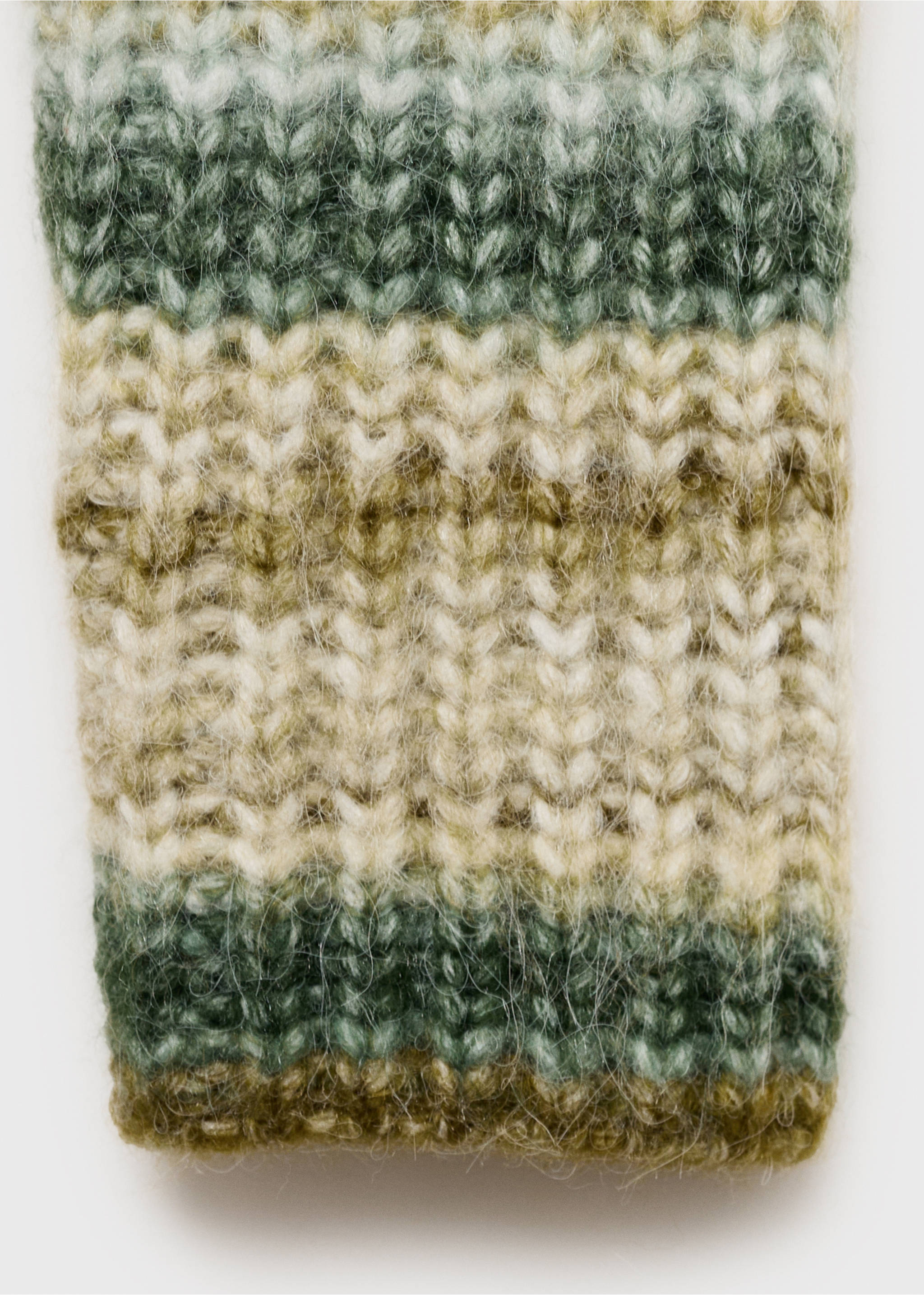 Round-neck striped sweater - Details of the article 0, Dark Green. Ref: 87000364-00.