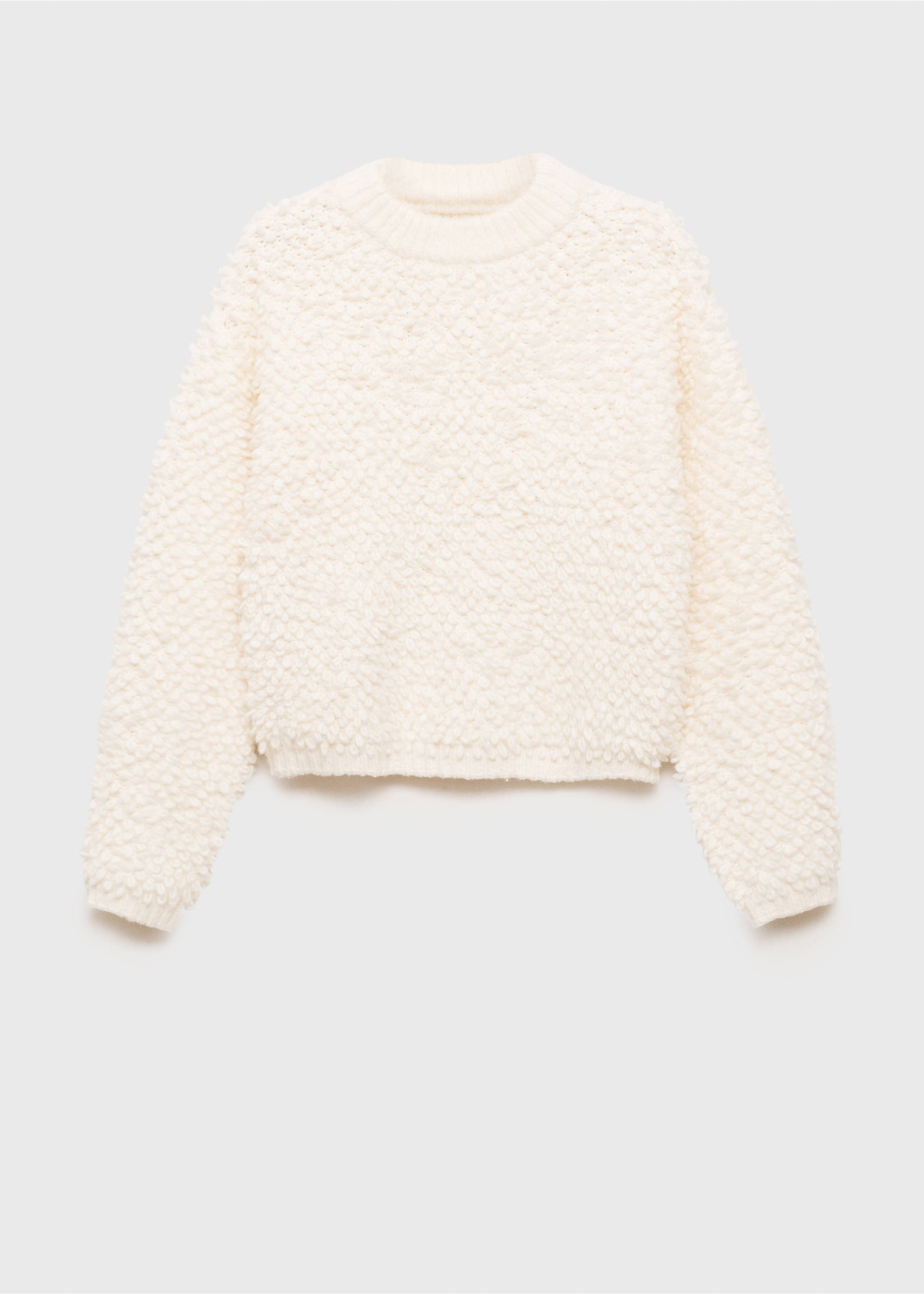 Round-neck bouclé sweater - Article without model, Ecru. Ref: 87000366-00.