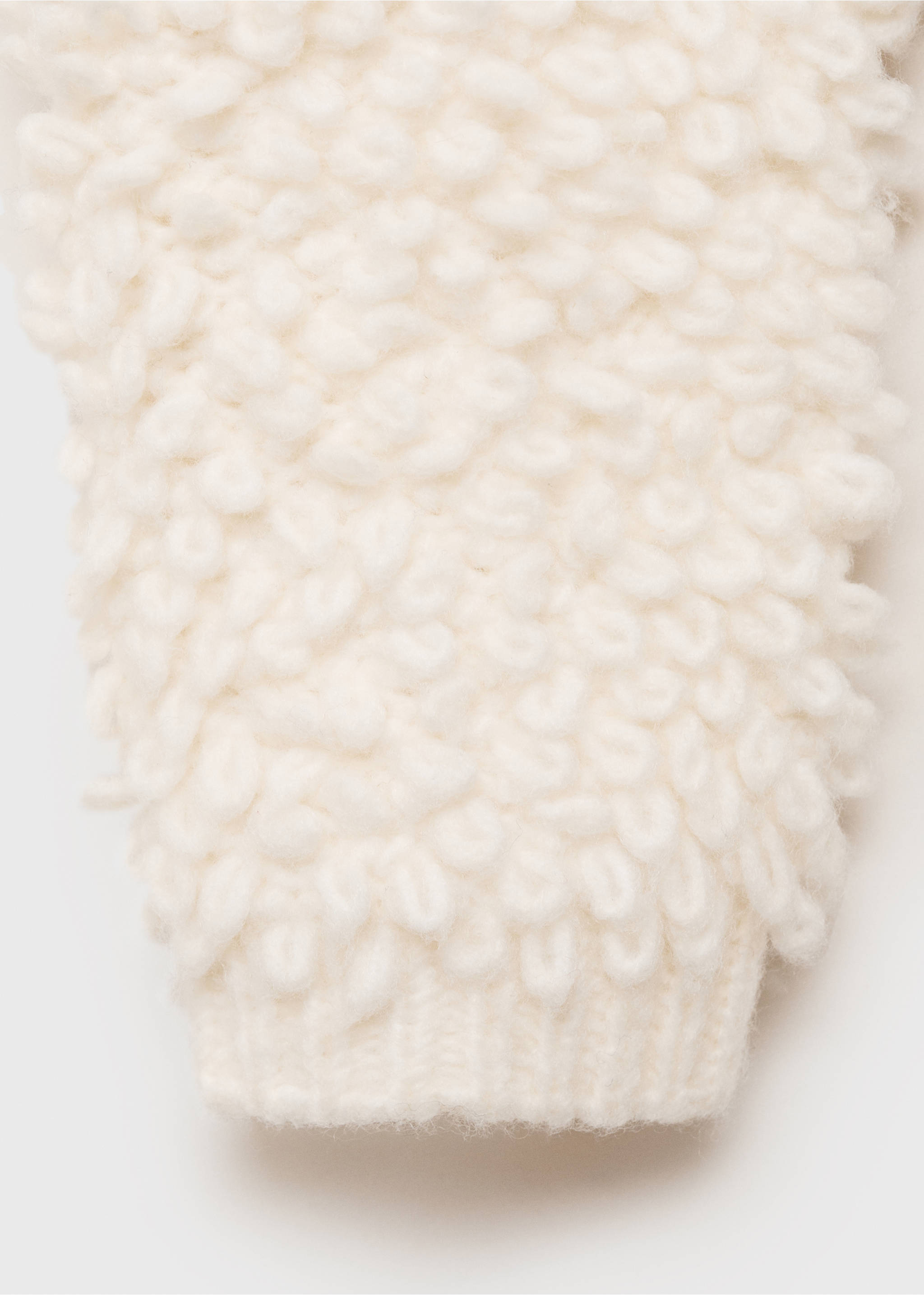 Round-neck bouclé sweater - Details of the article 0, Ecru. Ref: 87000366-00.