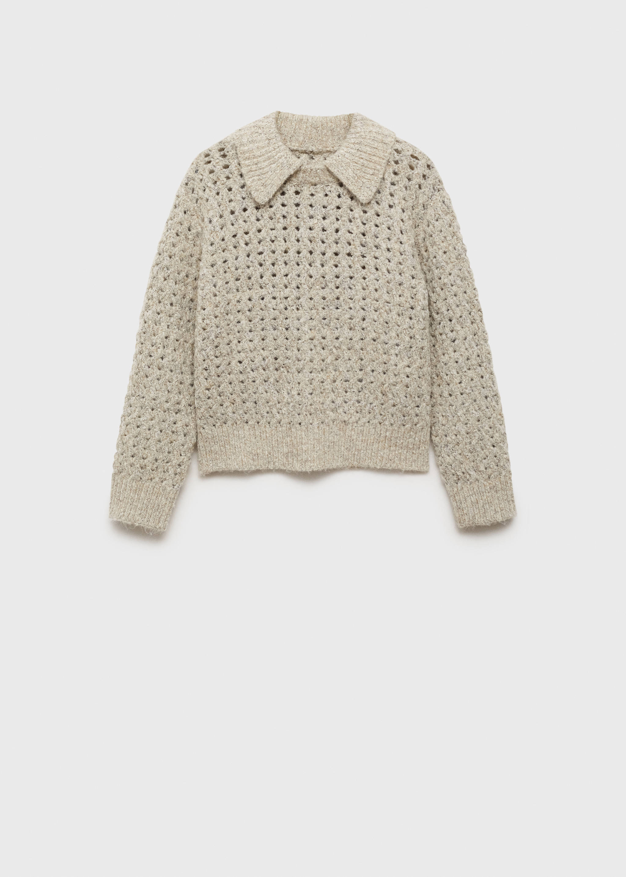 Openwork knitted polo-neck sweater - Article without model