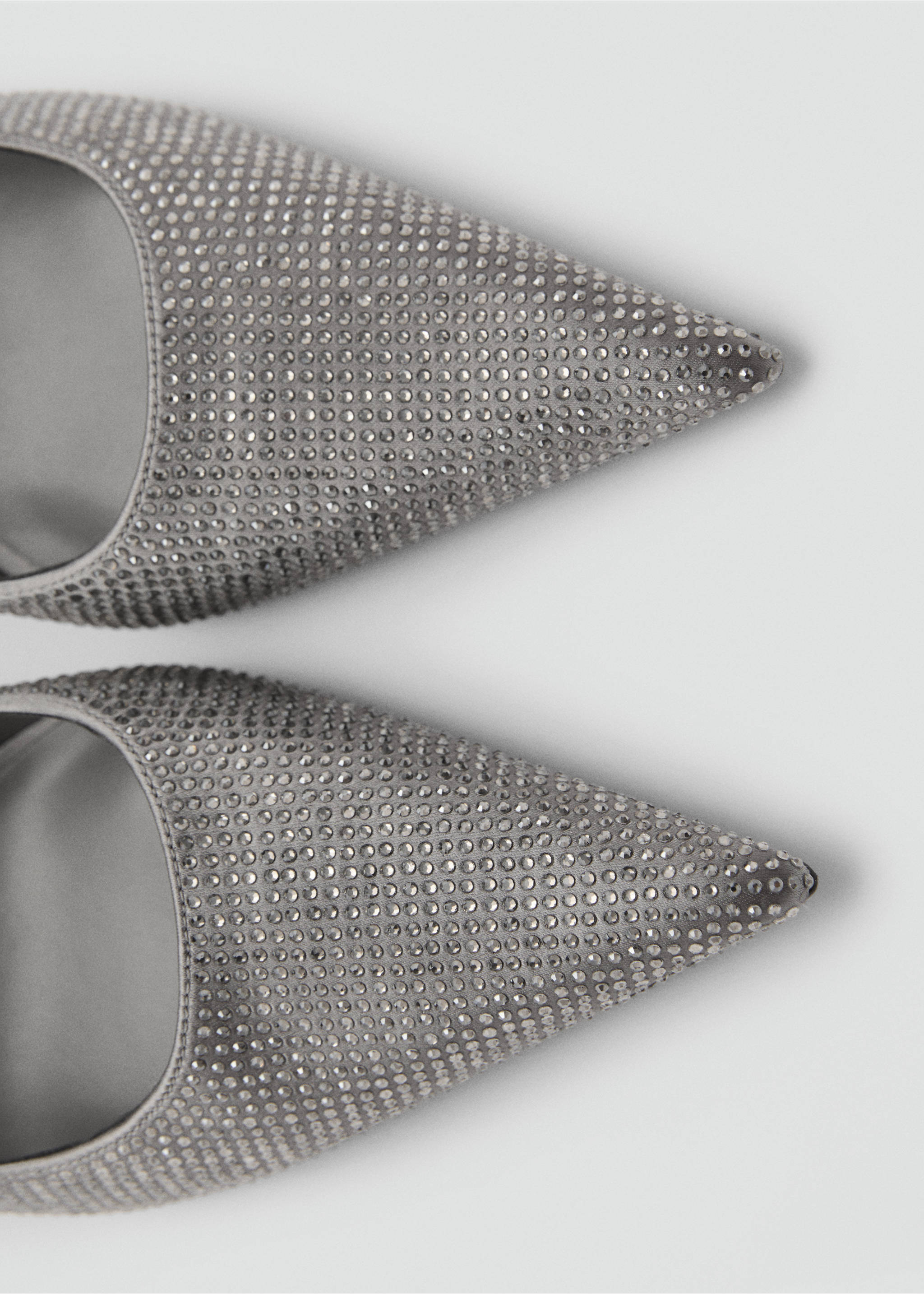 Rhinestone heel shoes - Details of the article 2, Silver. Ref: 87000415-00.