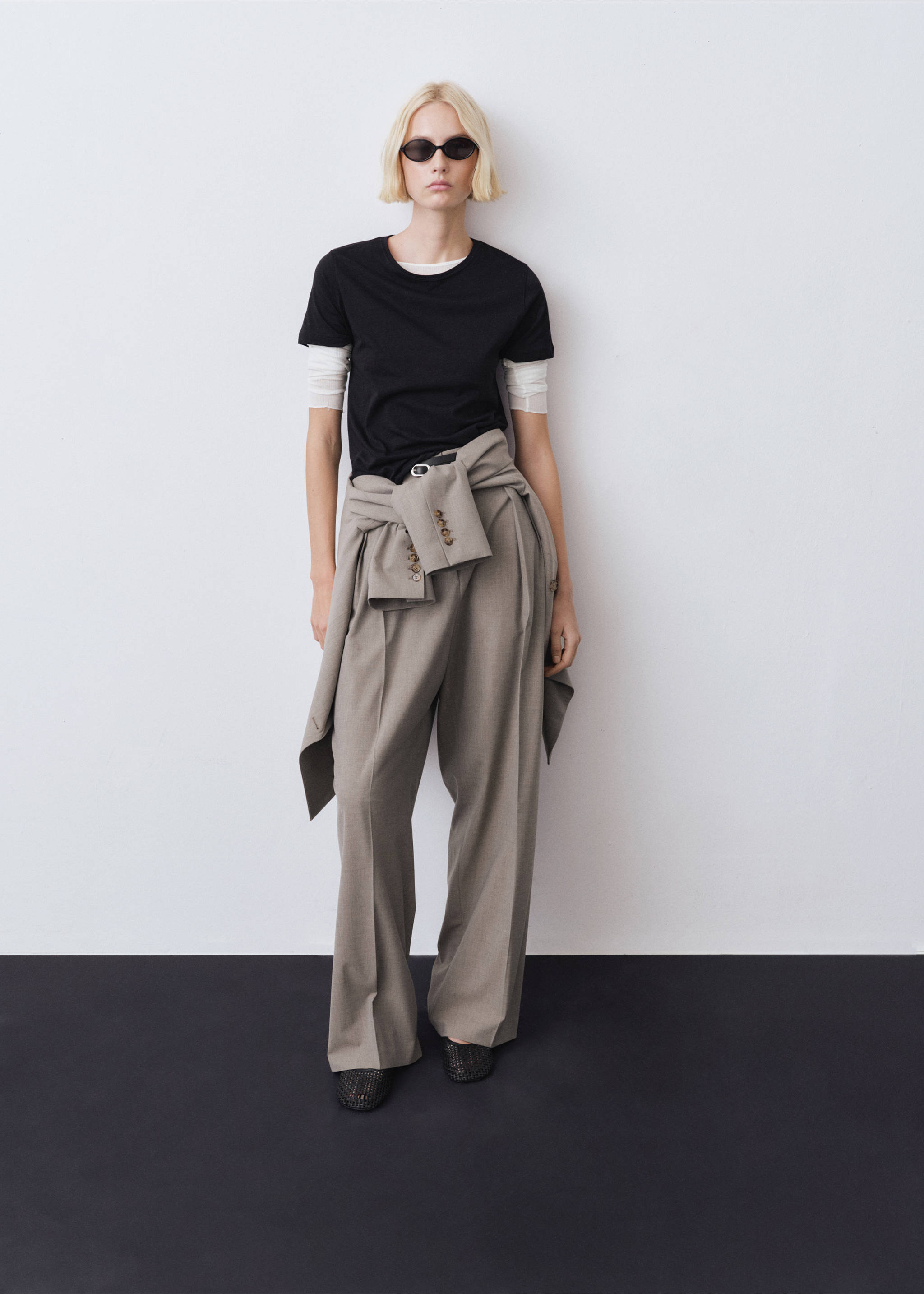 Short-sleeved cotton t-shirt - General plane, Black. Ref: 87000435-00.