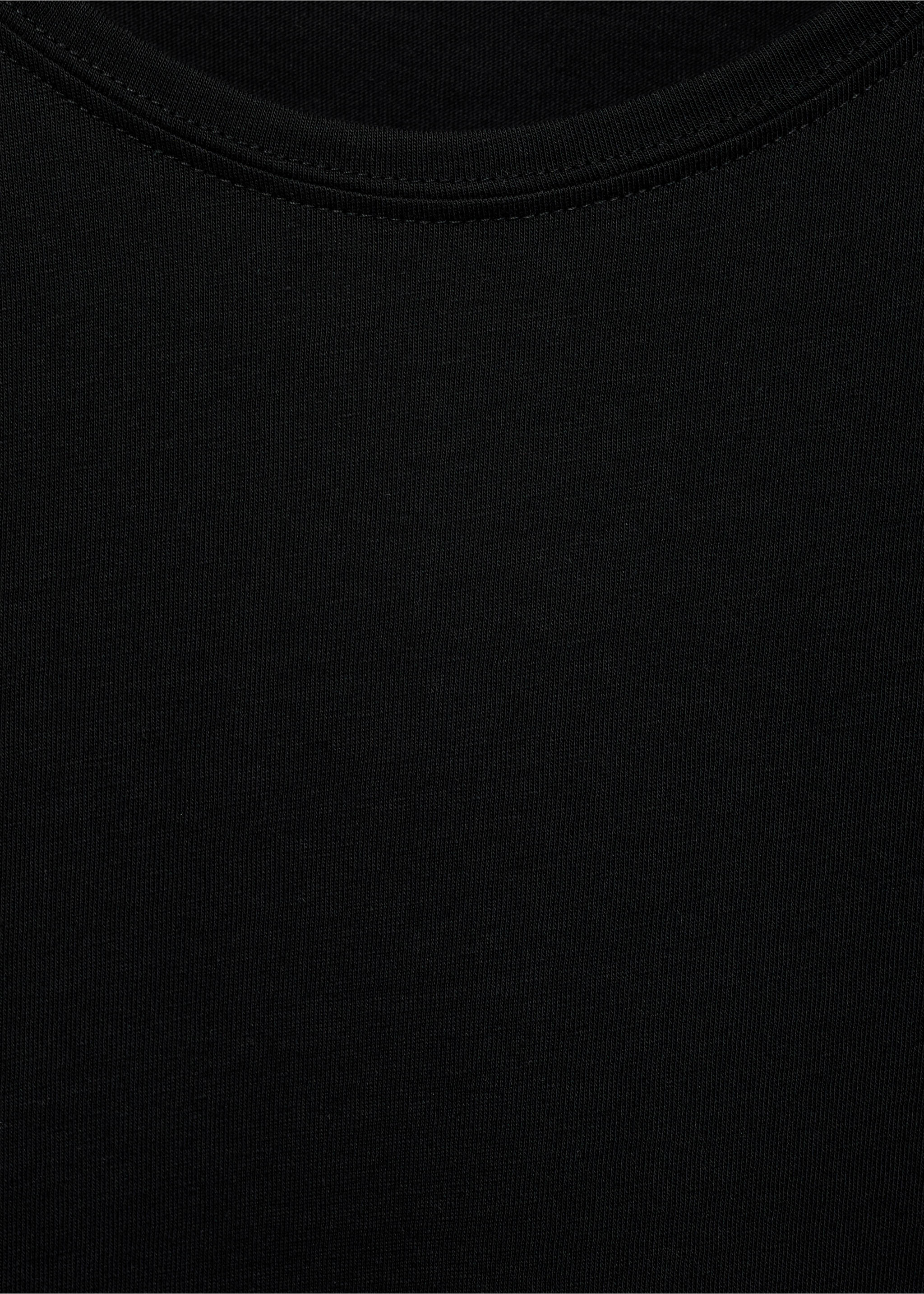 Short-sleeved cotton t-shirt - Details of the article 8, Black. Ref: 87000435-00.