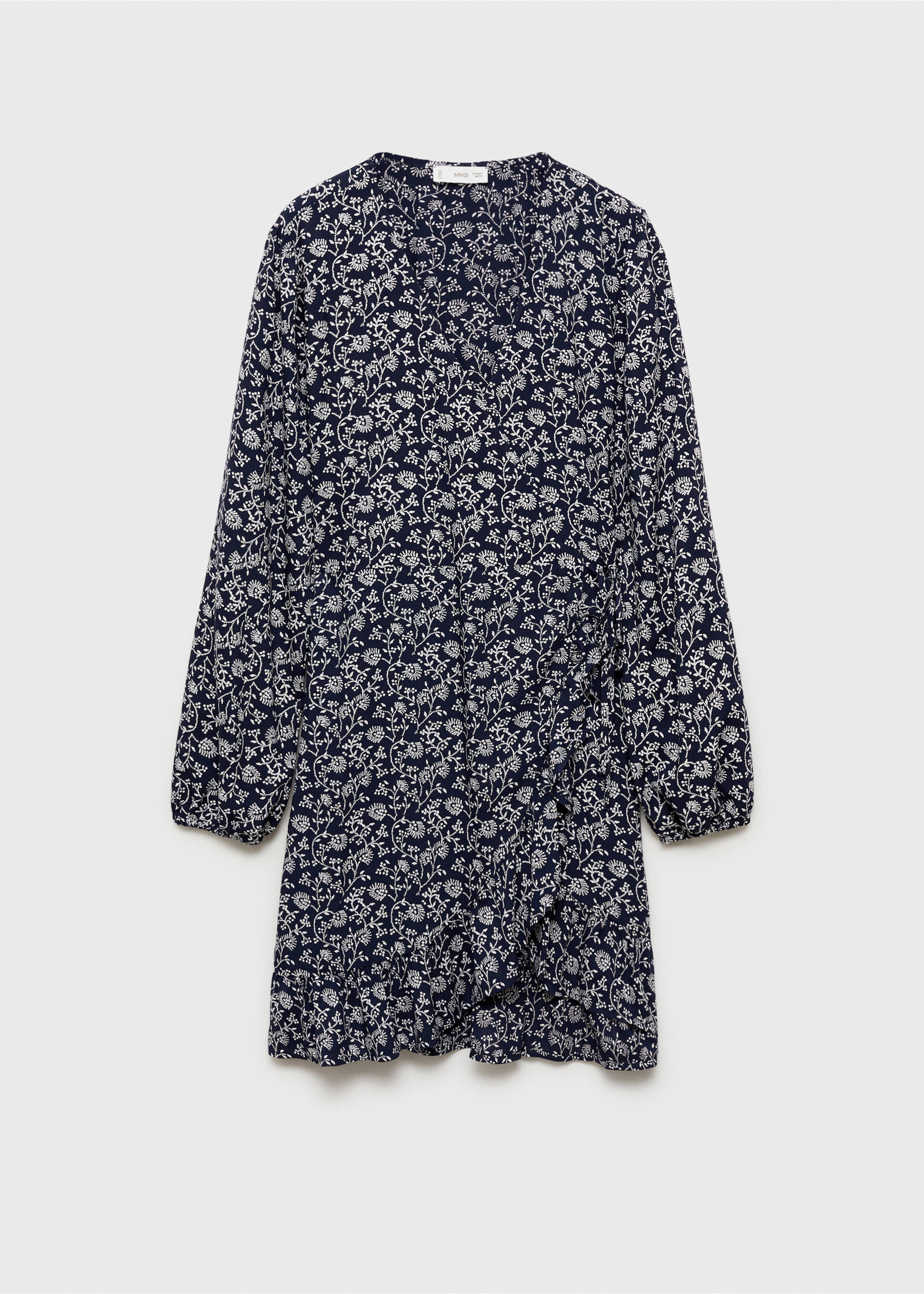 Kleid mit Blumendruck - Artikel ohne Model, Dunkles Marineblau. Ref: 87000438-00.