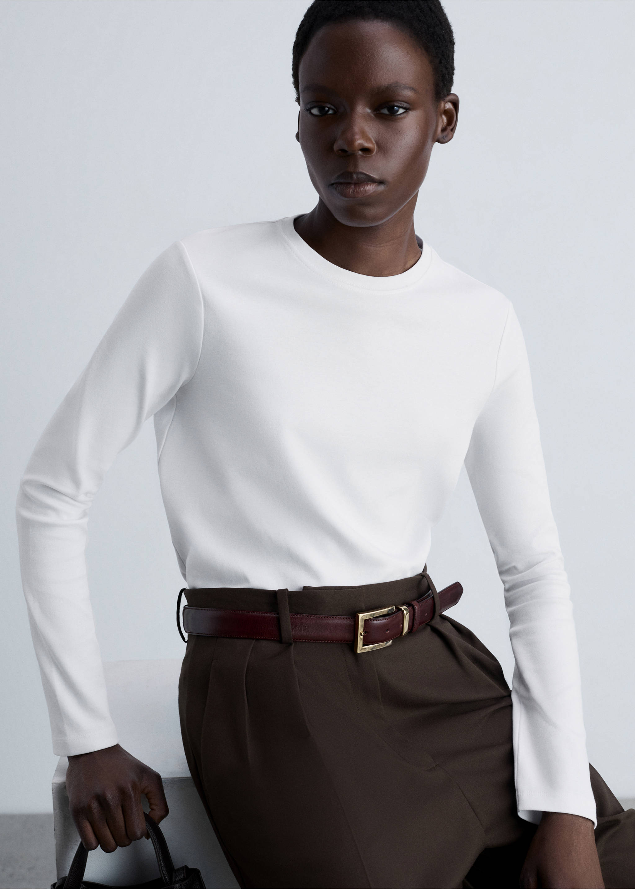 Thin round-neck t-shirt - Medium plane, White. Ref: 87000441-00.