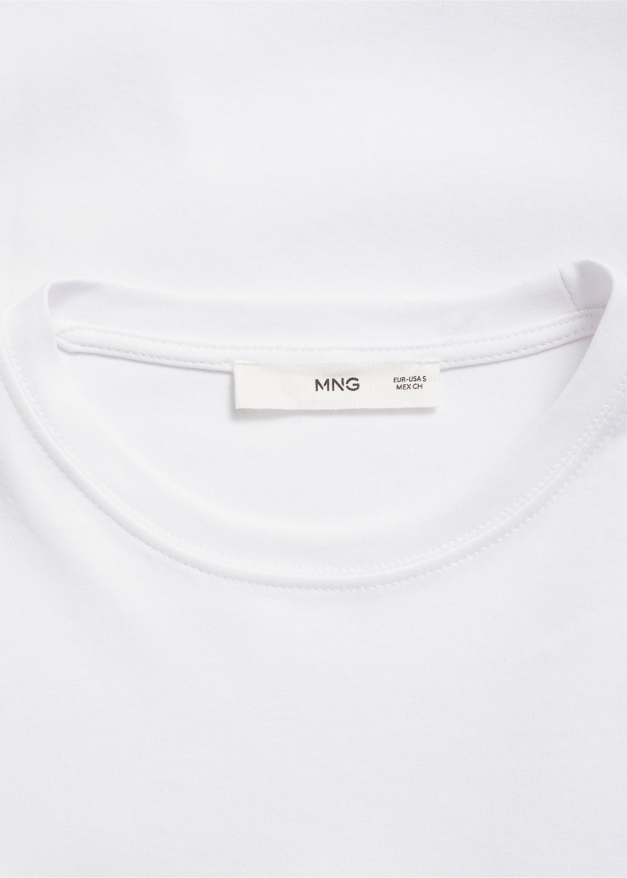 Thin round-neck t-shirt - Details of the article 8, White. Ref: 87000441-00.