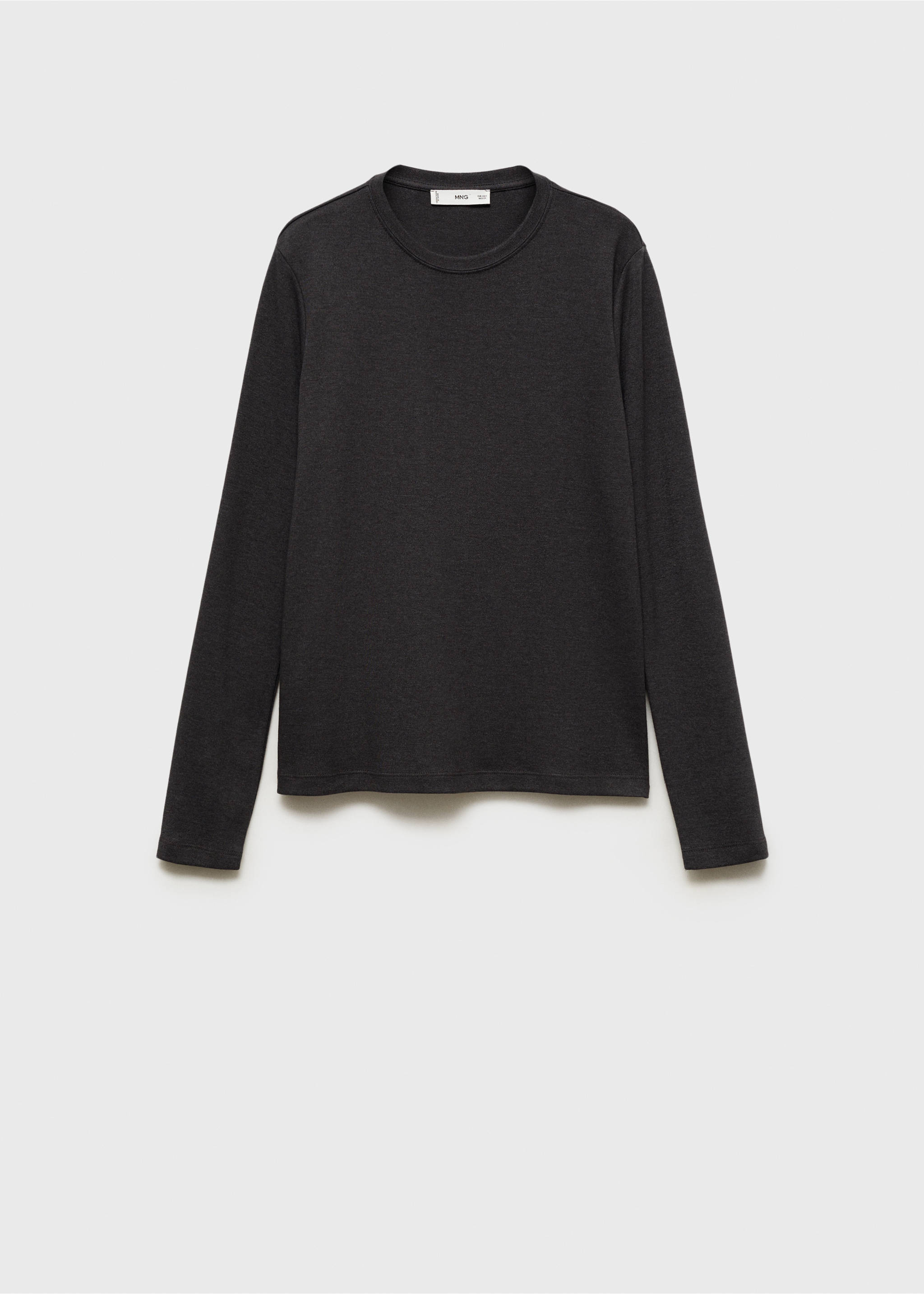 Feines Rundhals-T-Shirt - Artikel ohne Model, Dunkelgrau meliert. Ref: 87000441-00.