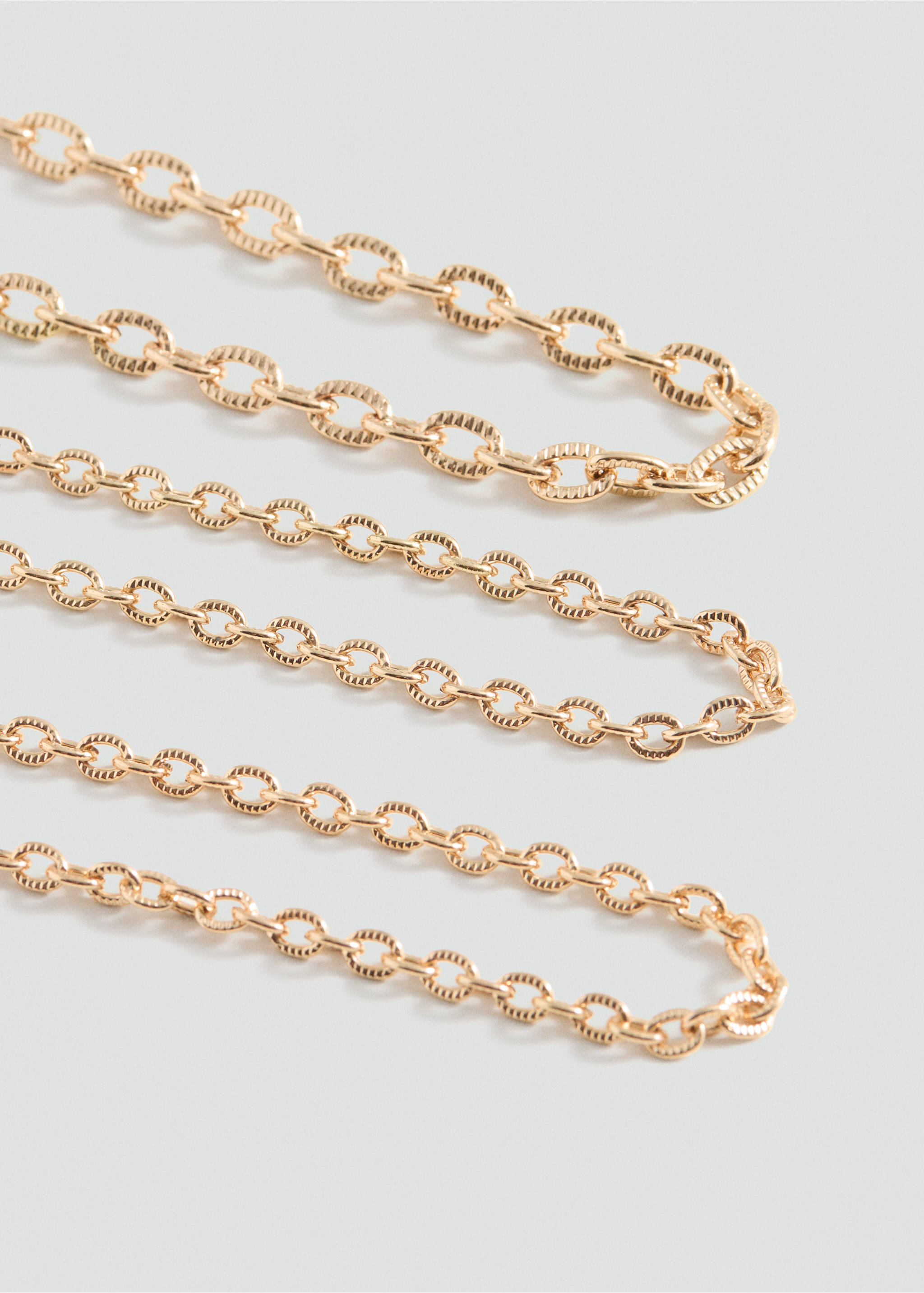 Sada 3 náhrdelníků - Náhled ve středové rovině, Zlatá. Ref: 87000444-00.