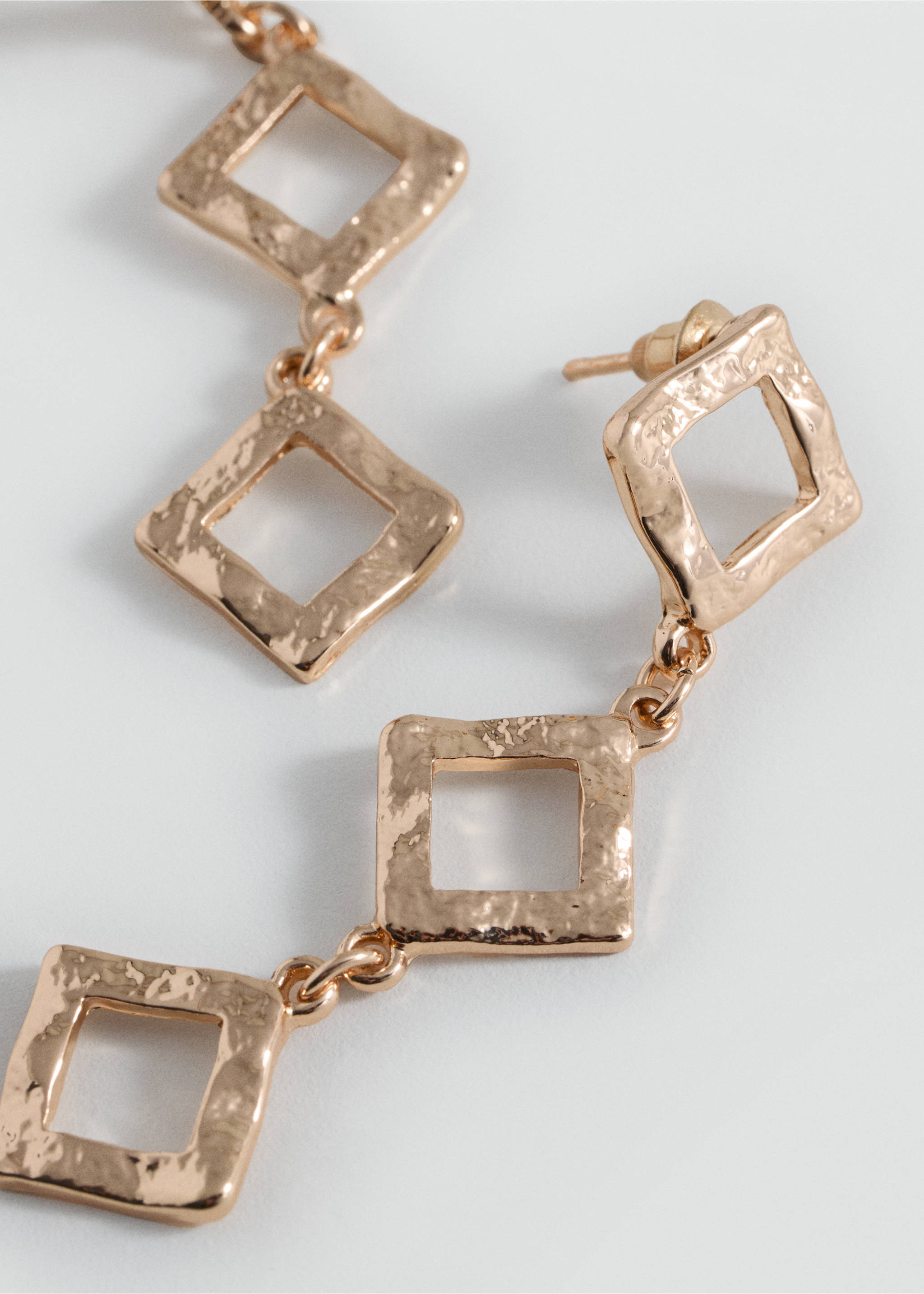 Pendientes rombo - Plano medio, Oro. Ref: 87000460-00.