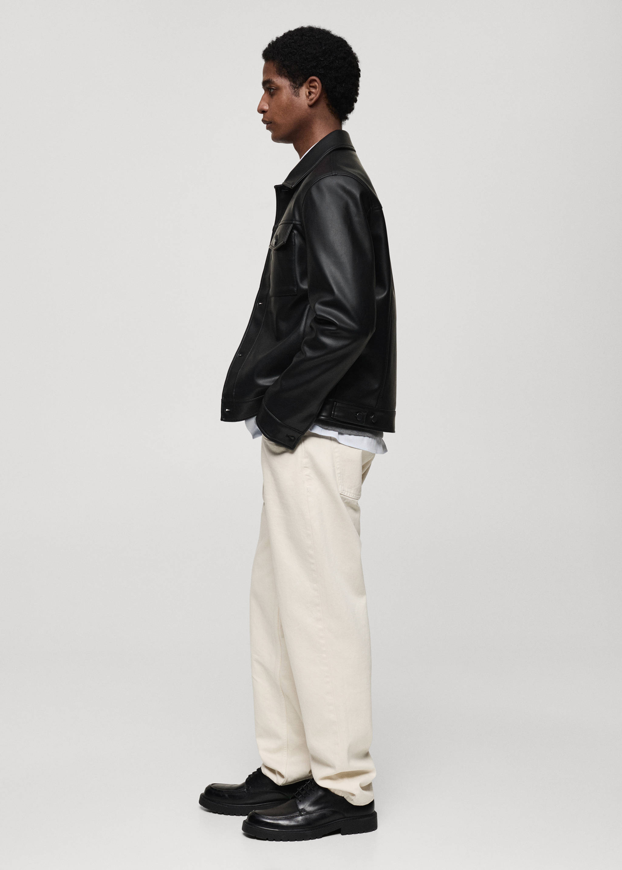 Faux-leather jacket with pockets - Details of the article 2