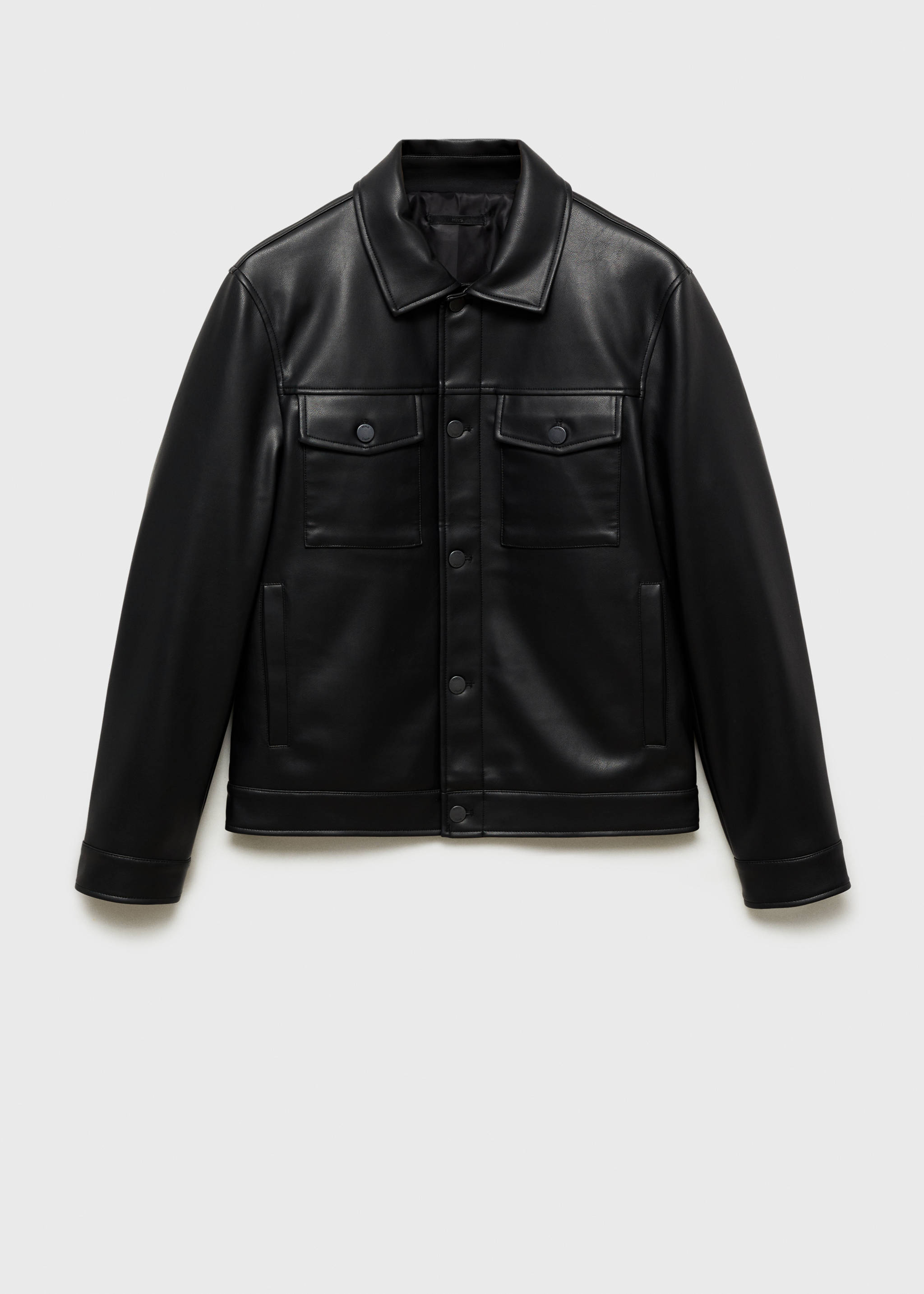 Faux-leather jacket with pockets - Article without model