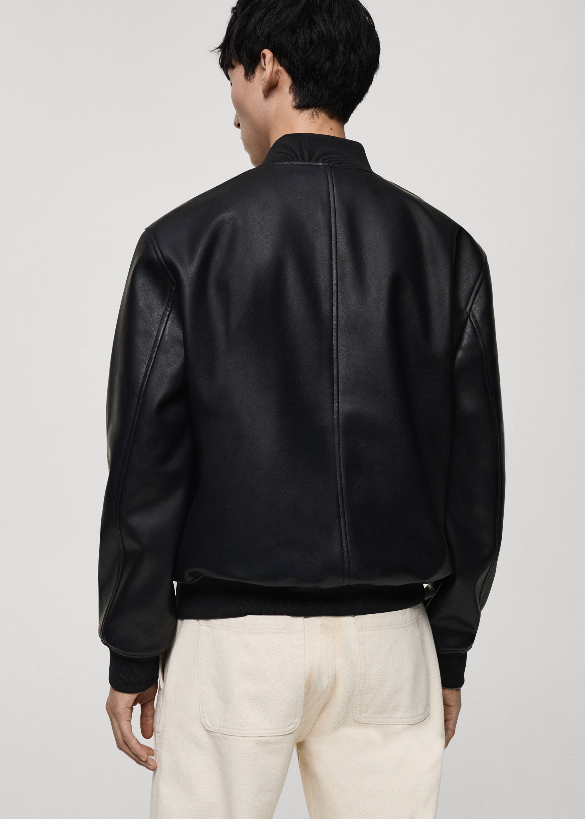 Faux-leather bomber jacket - Reverse of the article
