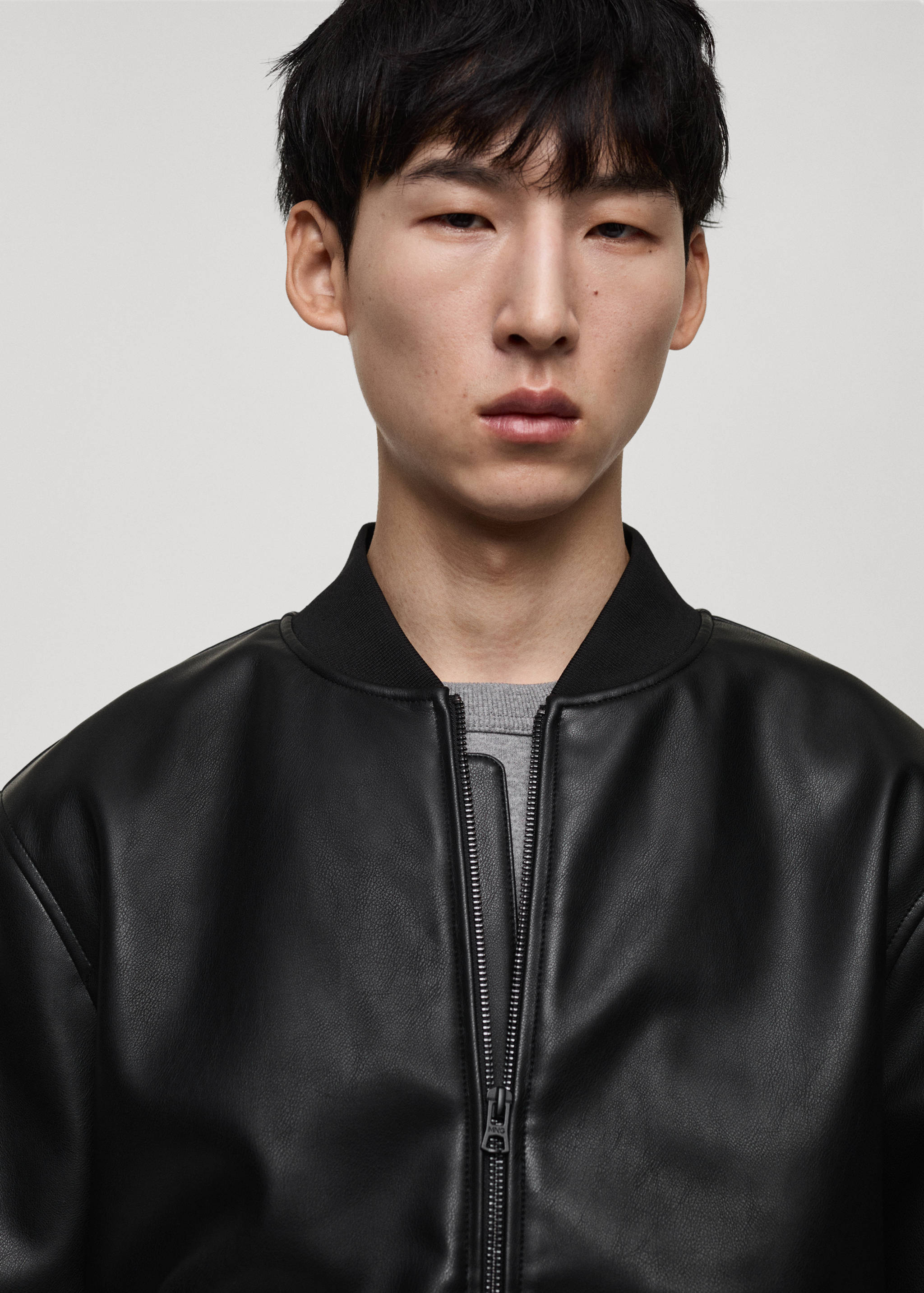 Faux-leather bomber jacket - Details of the article 1
