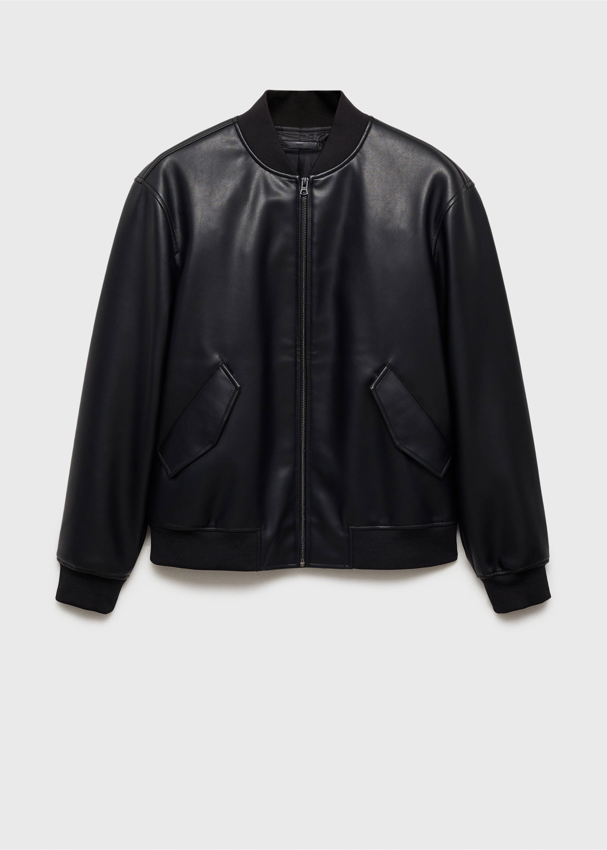 Faux-leather bomber jacket - Article without model, Black. Ref: 87000590-00.