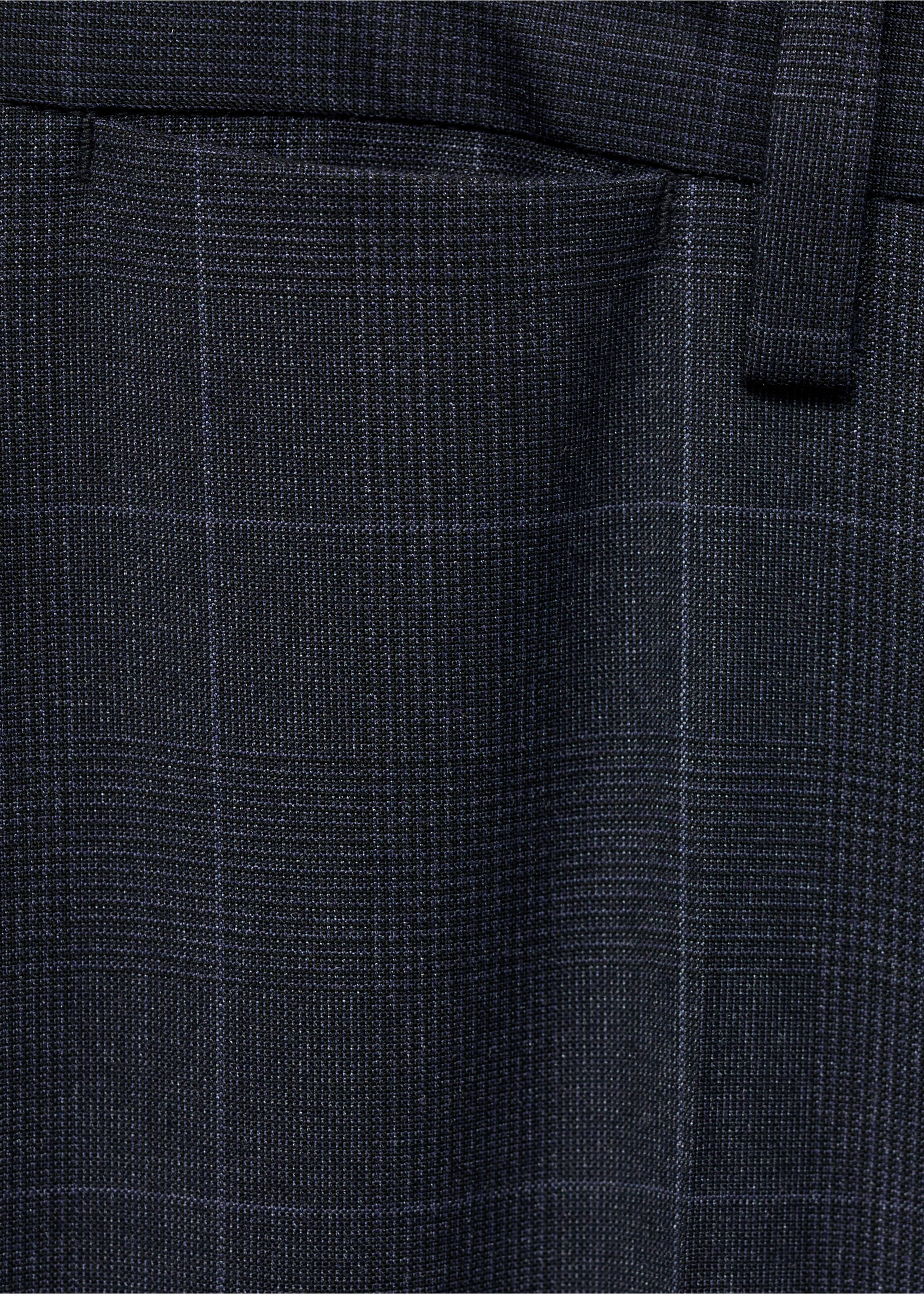 Super Slim Fit-Anzughose aus Stretchstoff - Detail des Artikels 8, Dunkles Marineblau. Ref: 87000591-00.