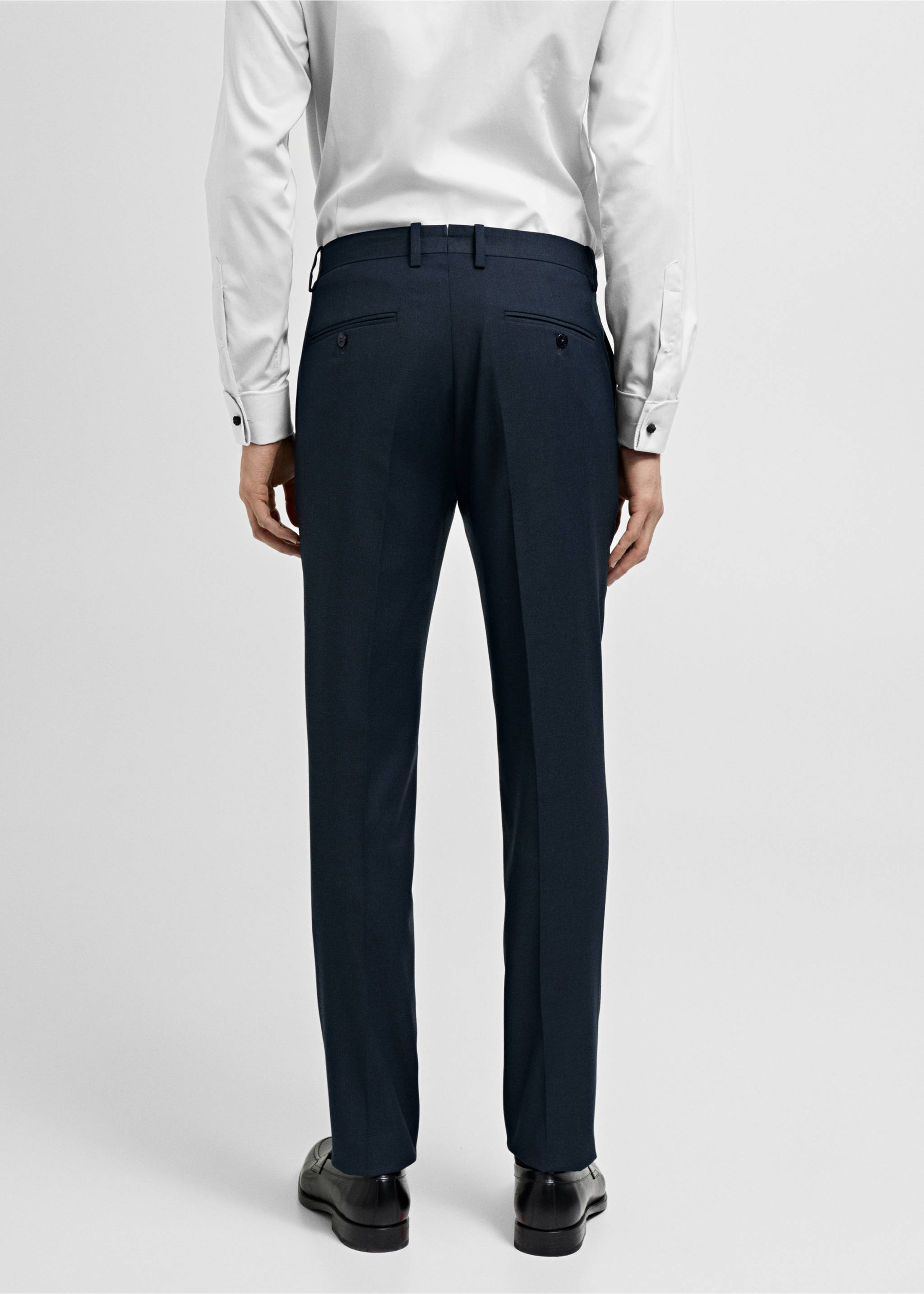 Milan slim-fit suit trousers - Reverse of the article, Dark Navy. Ref: 87000593-00.