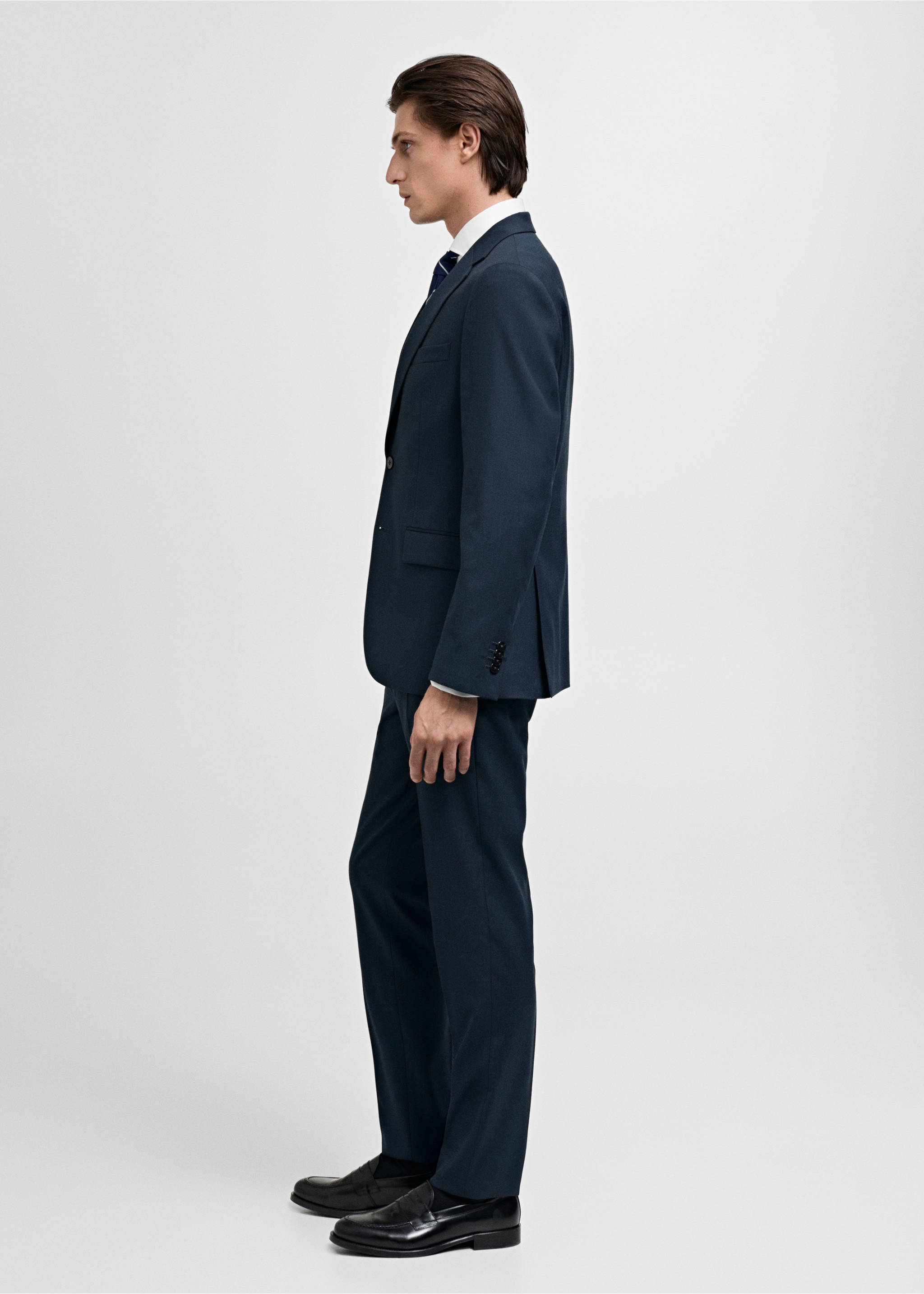 Milan slim-fit suit trousers - Details of the article 2, Dark Navy. Ref: 87000593-00.