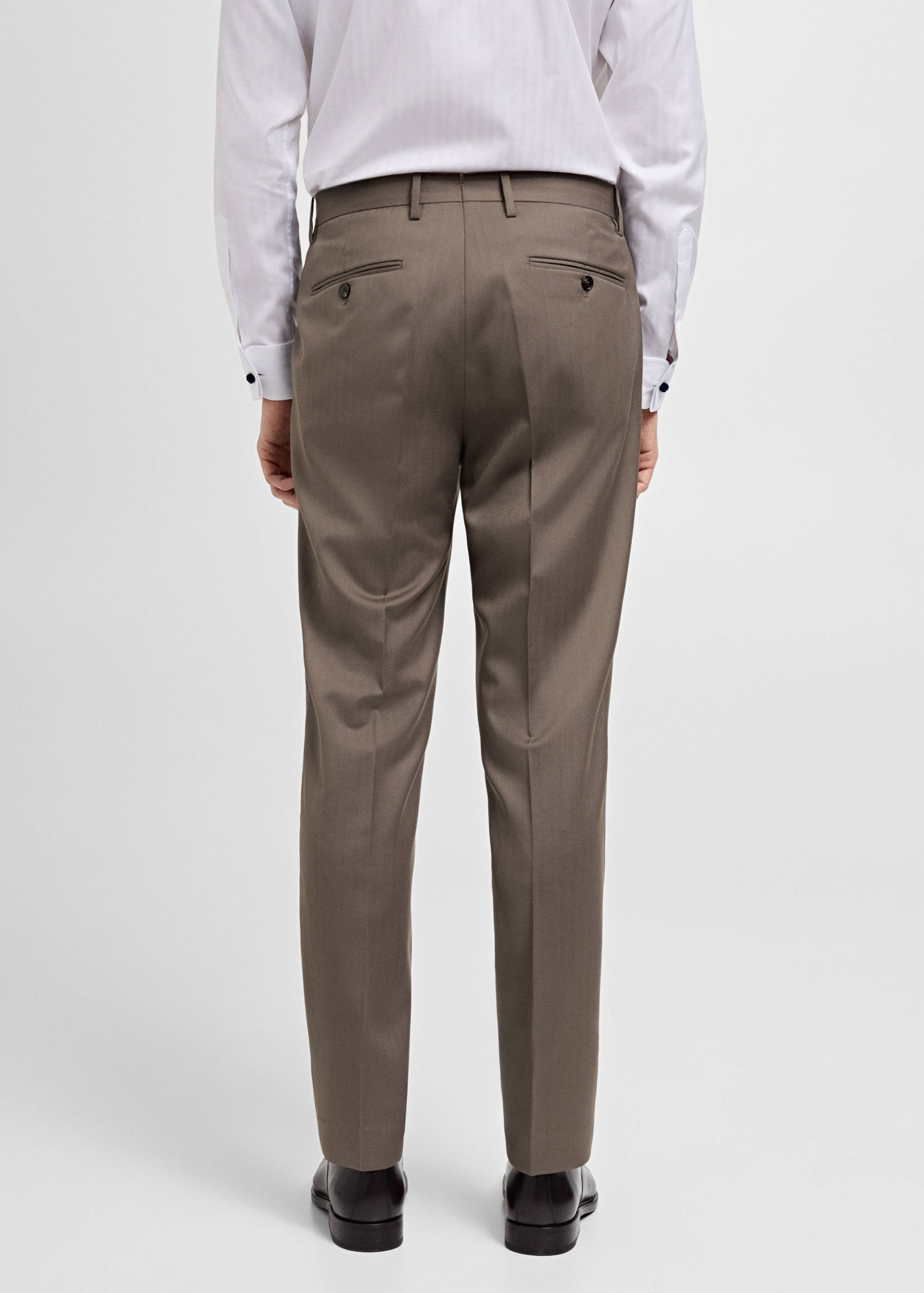 100% virgin wool herringbone suit pants - Men | MANGO OUTLET USA