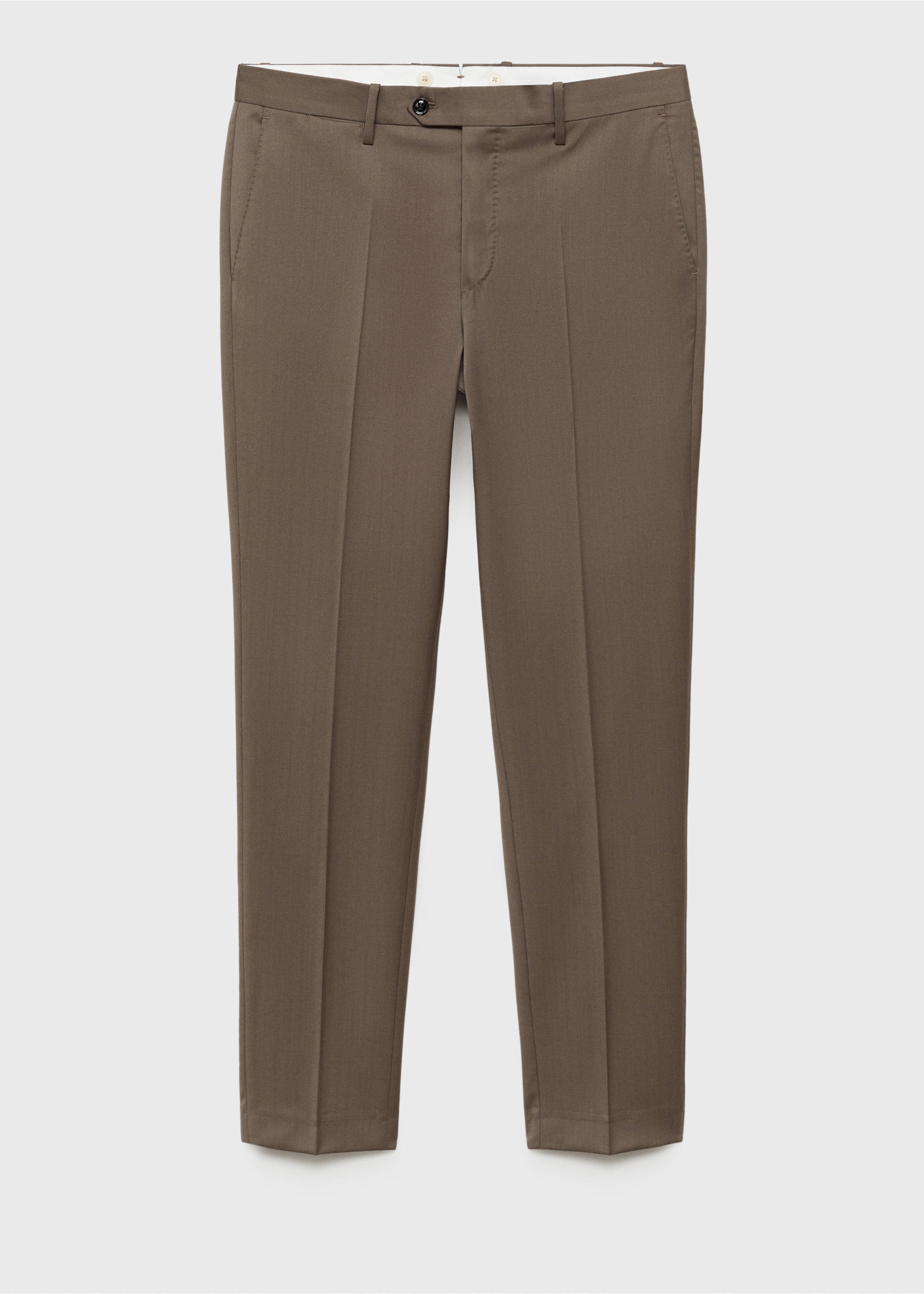 Pantalon costume chevron 100 % laine vierge - Article sans modèle, Marron moyen. Ref: 87000595-00.
