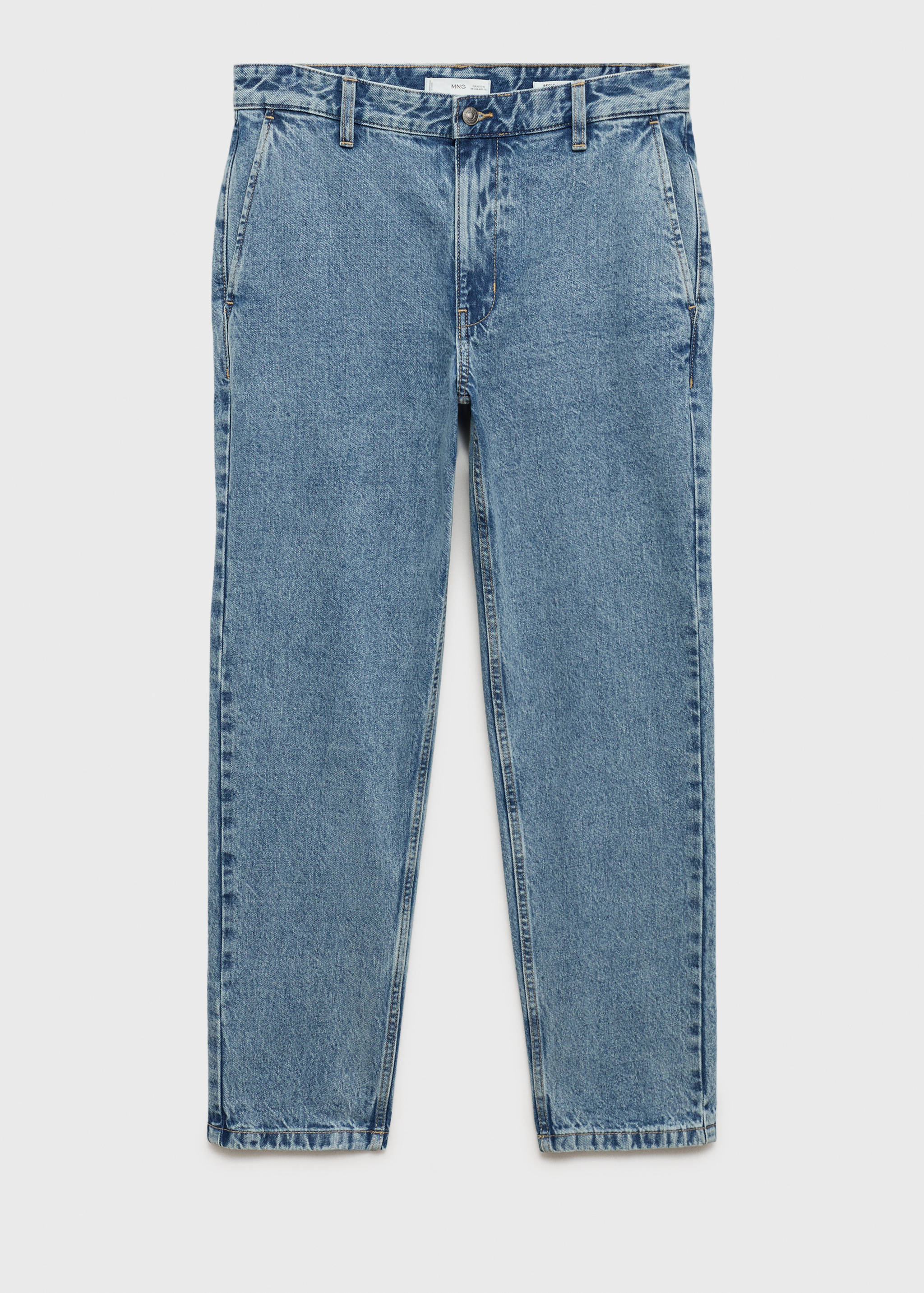 Worn effect straight fit jeans - Article without model