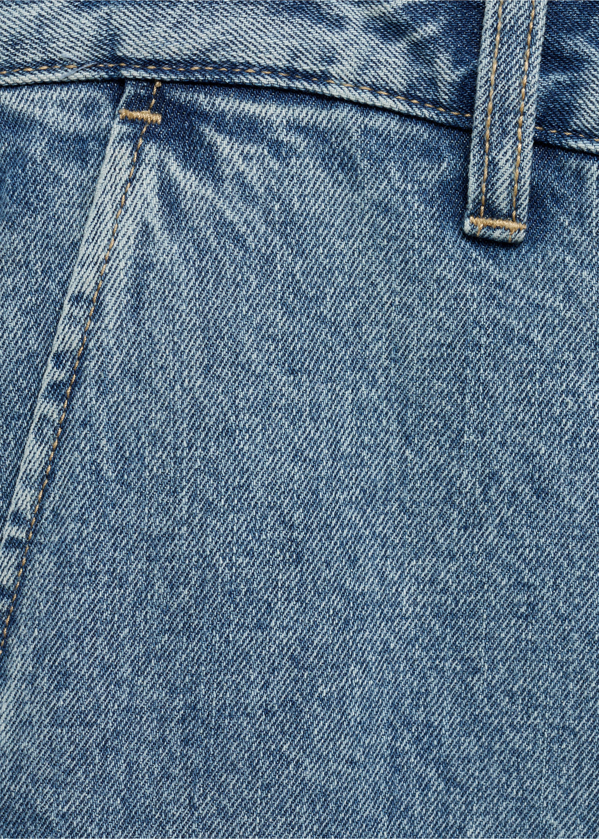 Worn effect straight fit jeans - Details of the article 8, Medium Blue. Ref: 87000599-00.