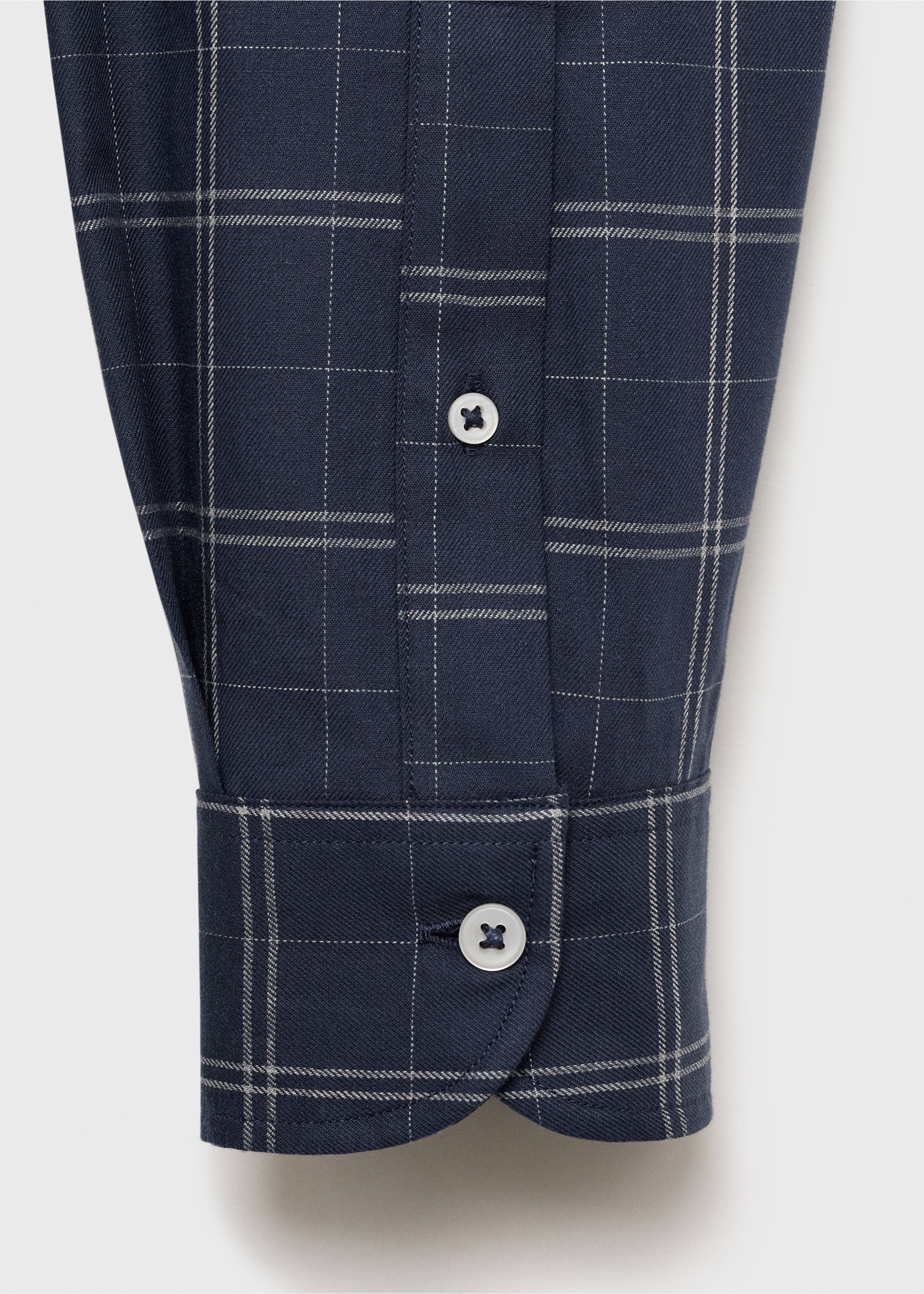 Regular fit check cotton shirt - Details of the article 0, Dark Navy. Ref: 87000600-00.