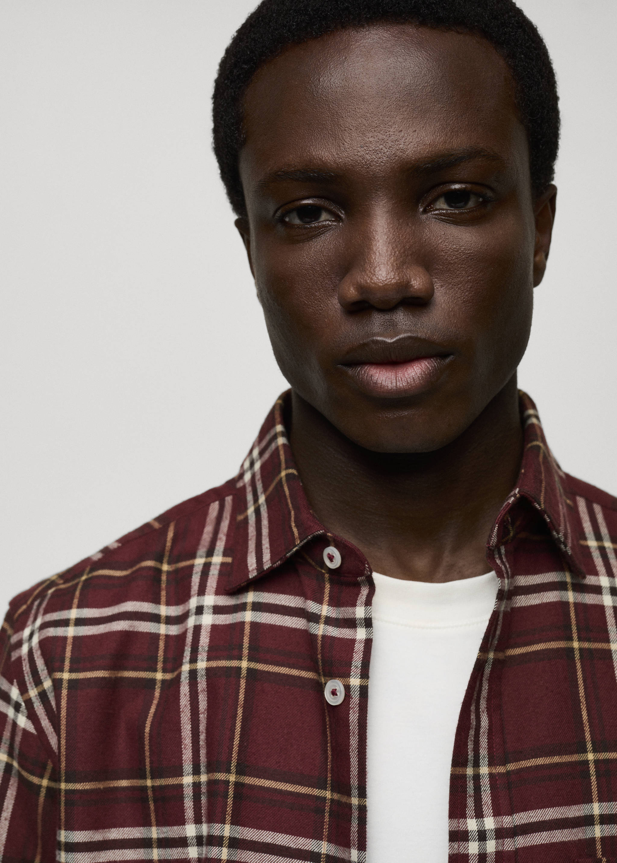 100% cotton flannel checkered shirt - Details of the article 1