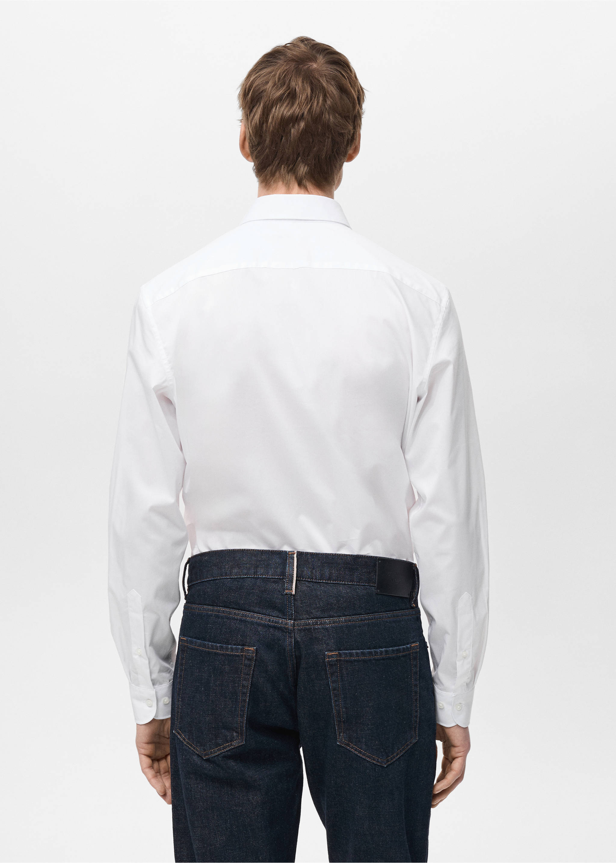 Regular fit-skjorta stretchbomull - Detaljer om artikeln 2, Vit. Ref: 87000602-00.