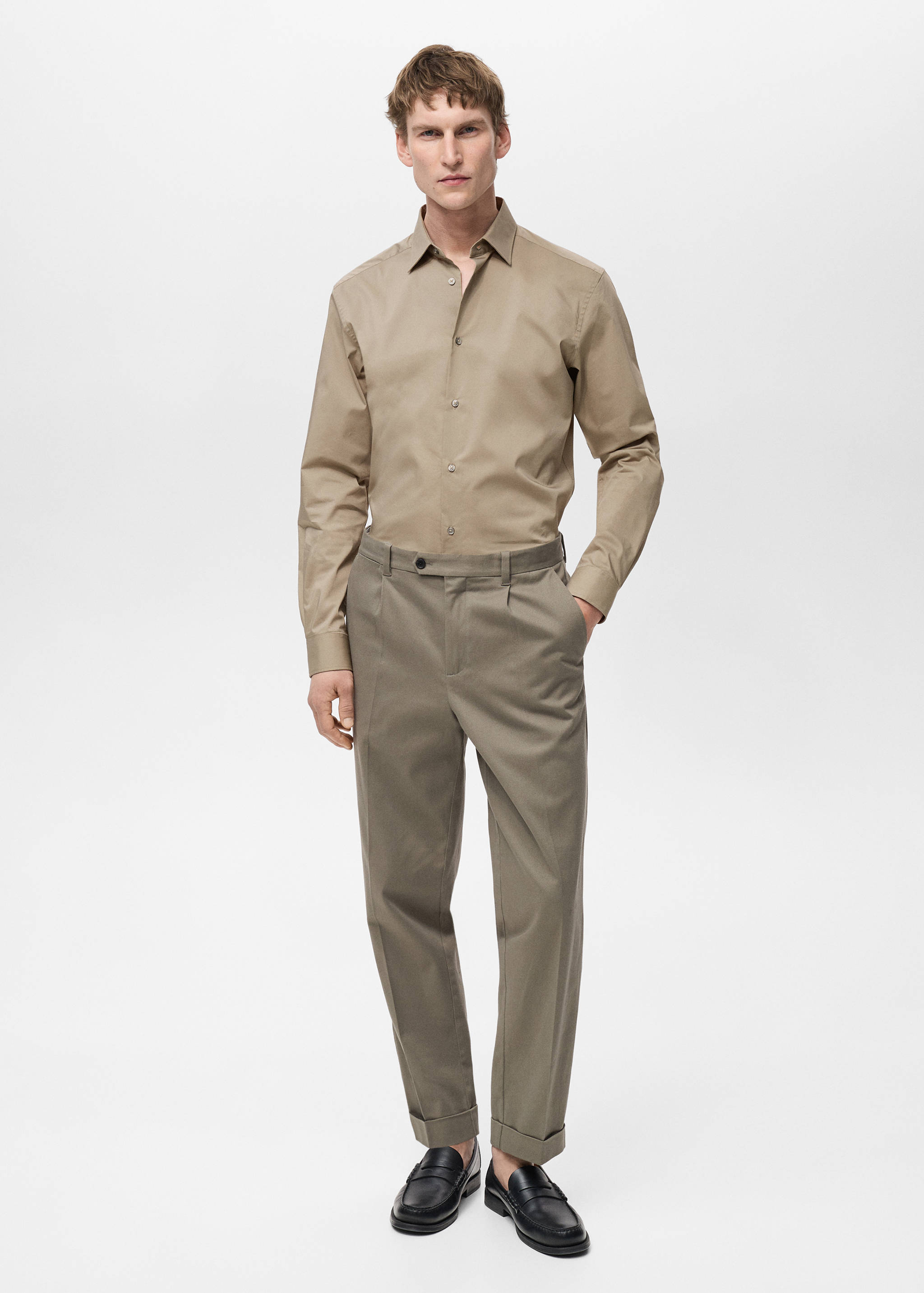 Regular-fit stretch cotton shirt - General plane