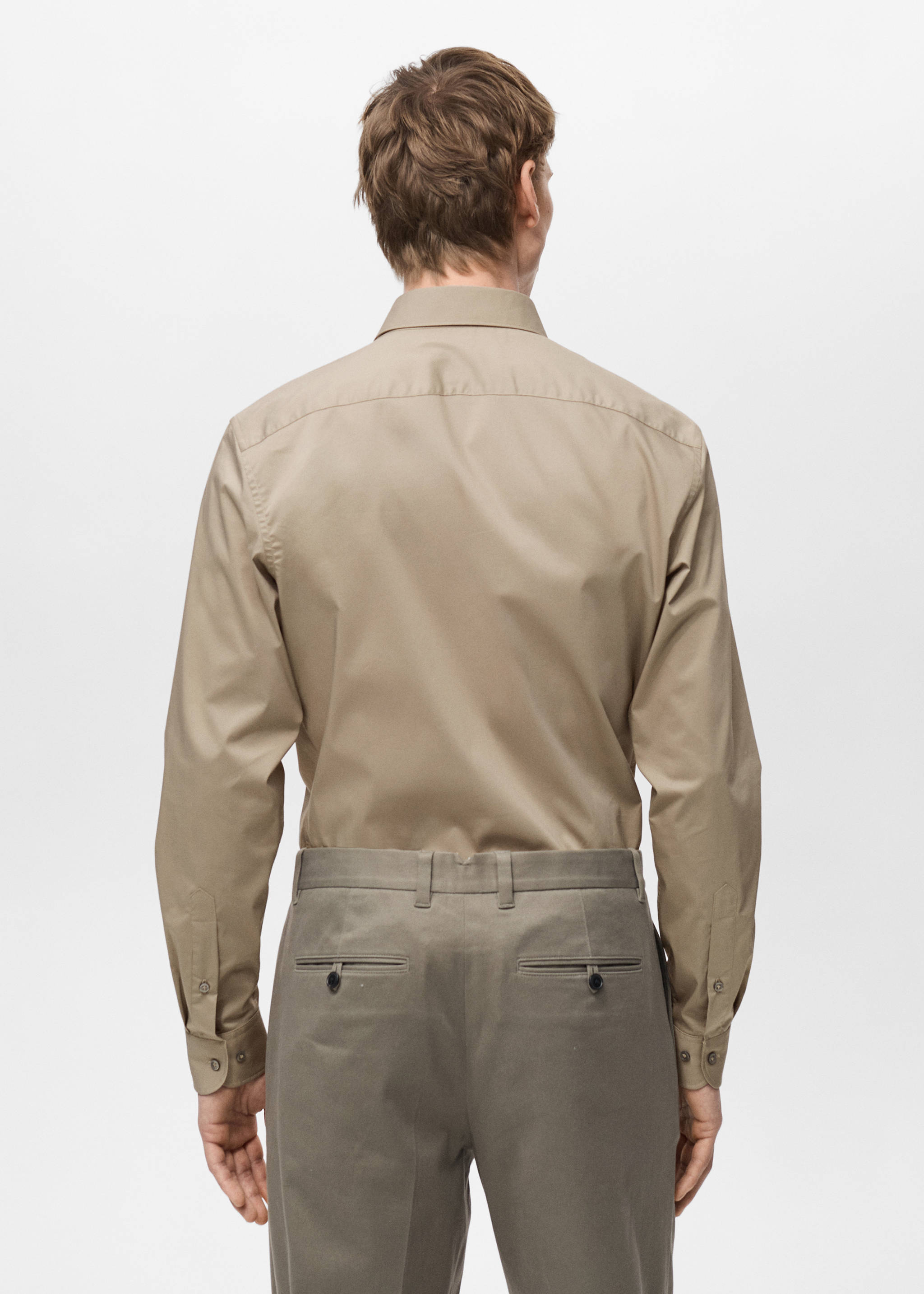 Regular-fit stretch cotton shirt - Reverse of the article