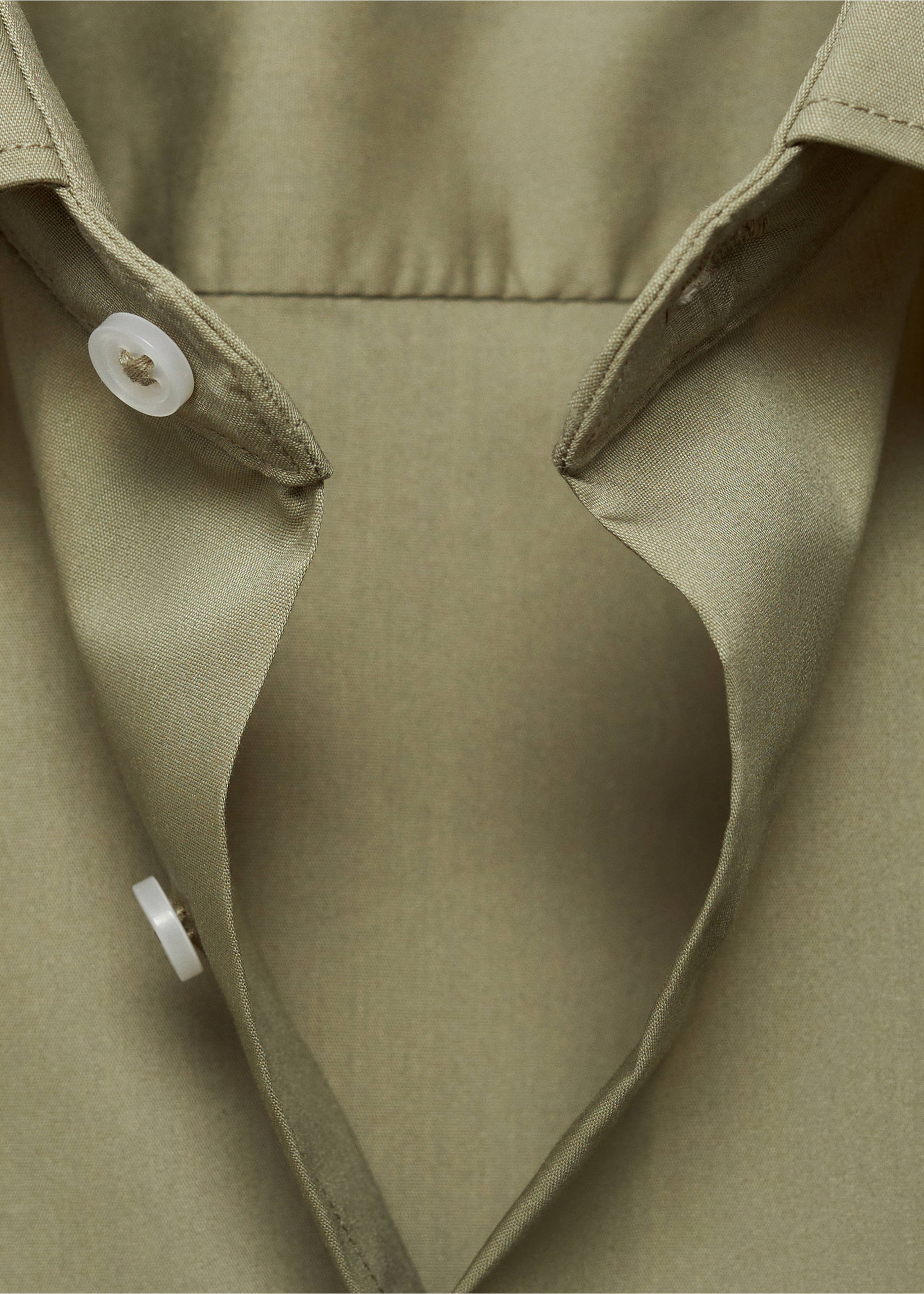 Regular-fit stretch cotton shirt - Details of the article 8, Green. Ref: 87000602-00.
