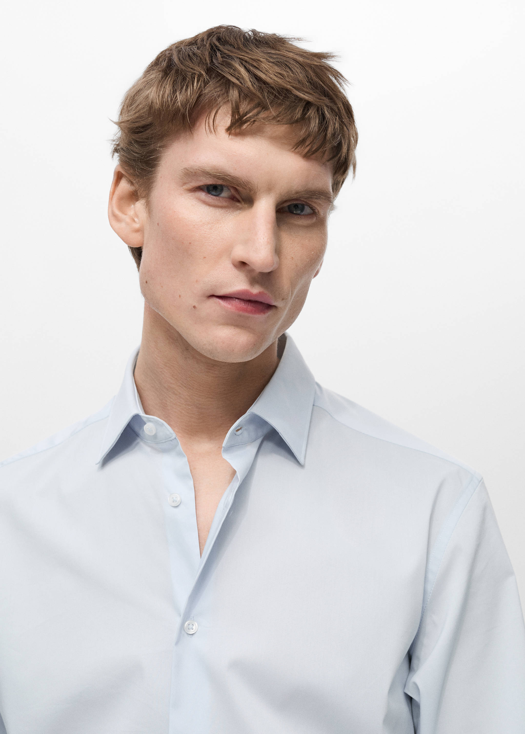 Regular-fit stretch cotton shirt - Details of the article 1