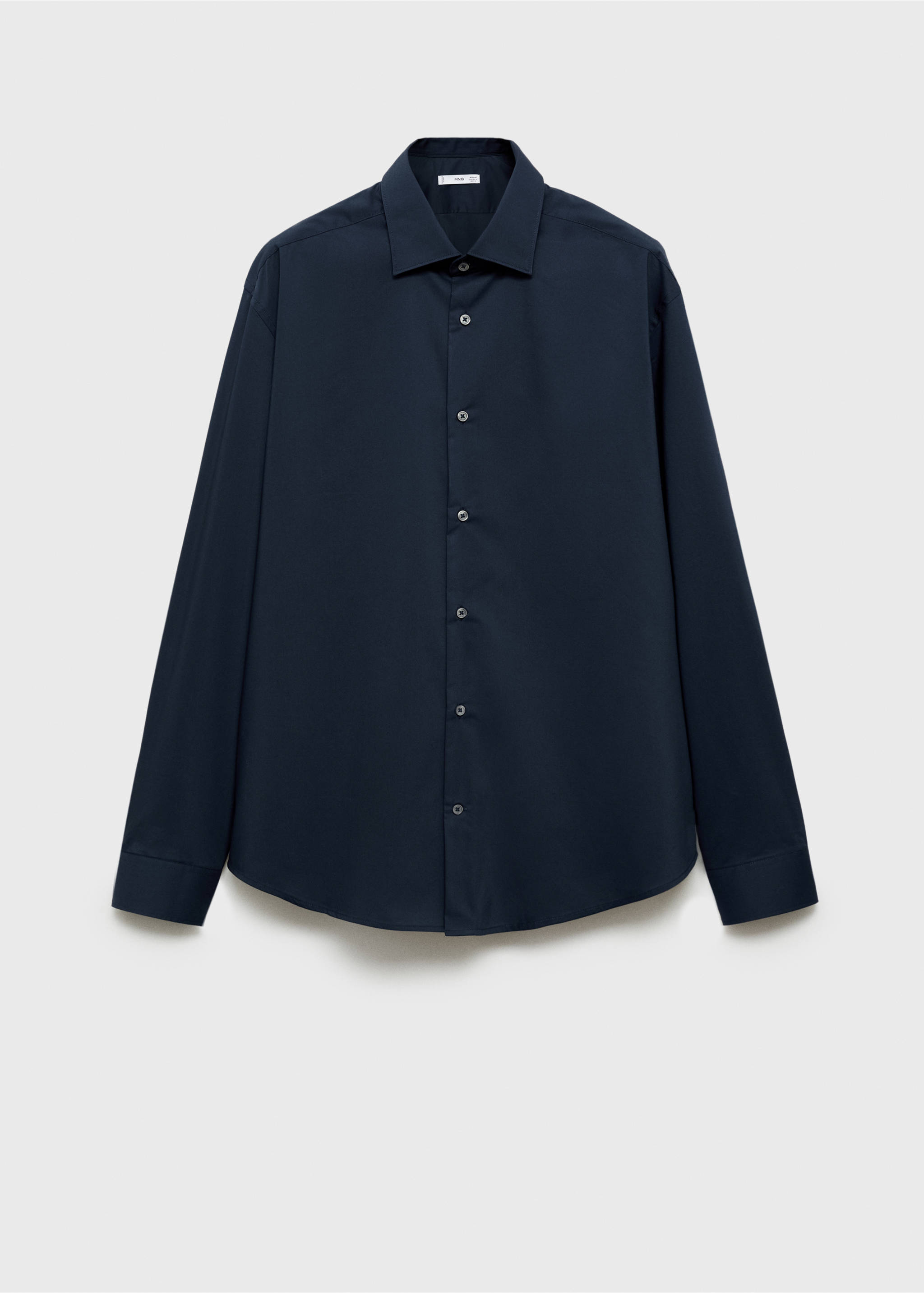 Regular fit-skjorta stretchbomull - Artikel utan modell, Navy blå. Ref: 87000602-00.