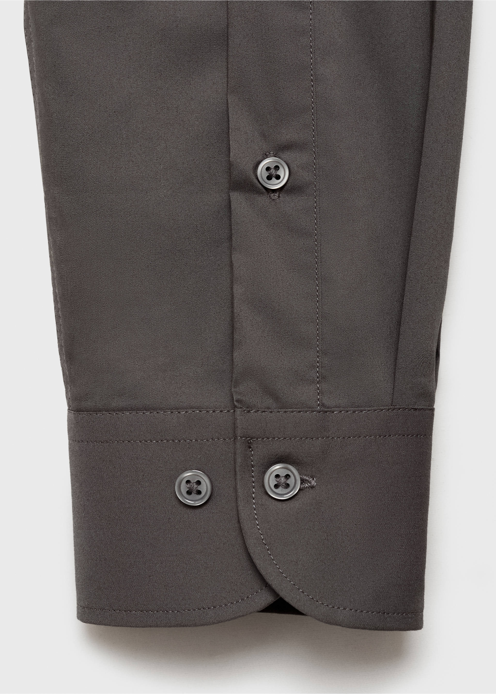 Regular-fit stretch cotton shirt - Details of the article 0, Grey. Ref: 87000602-00.