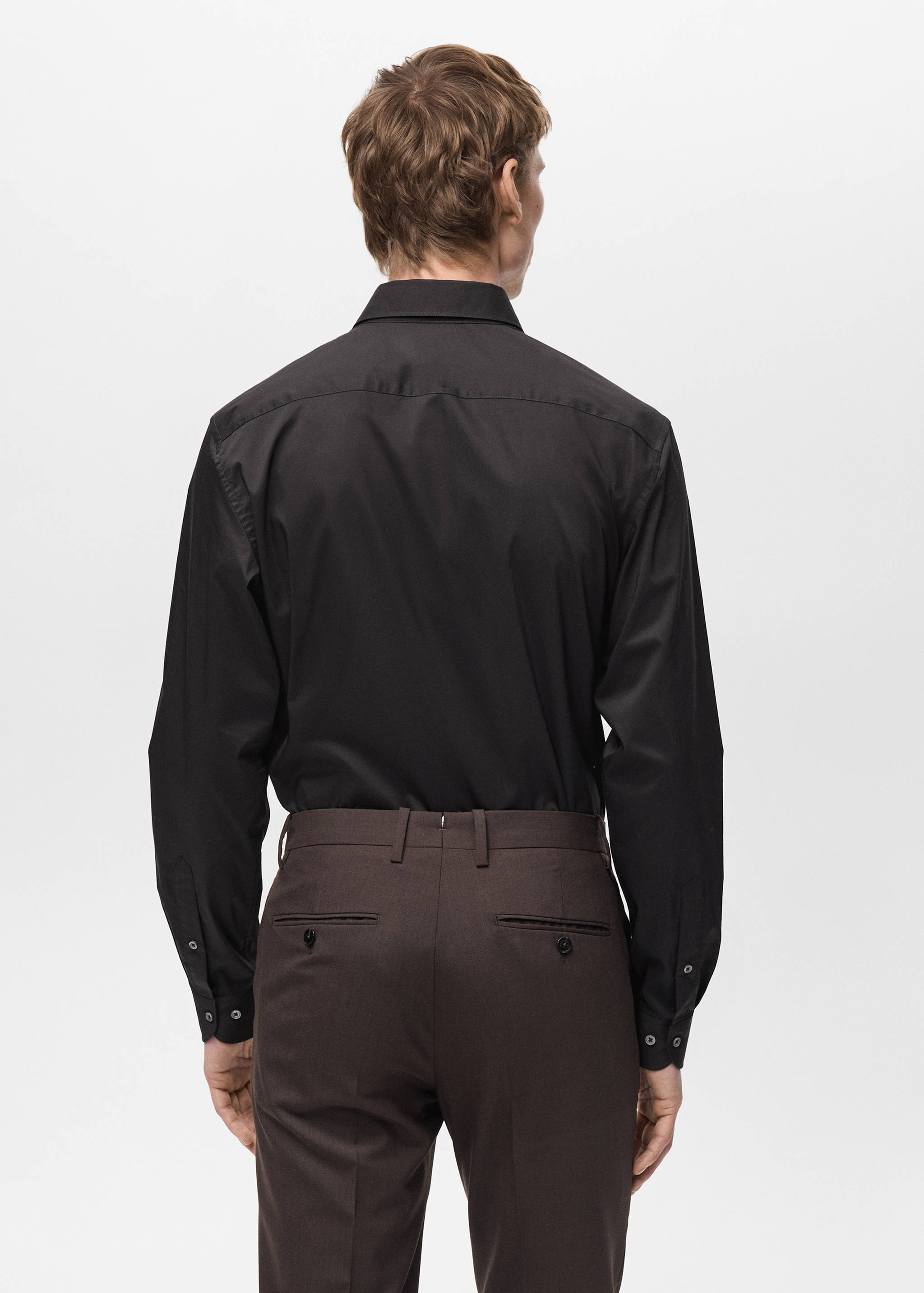 Regular-fit stretch cotton shirt - Reverse of the article
