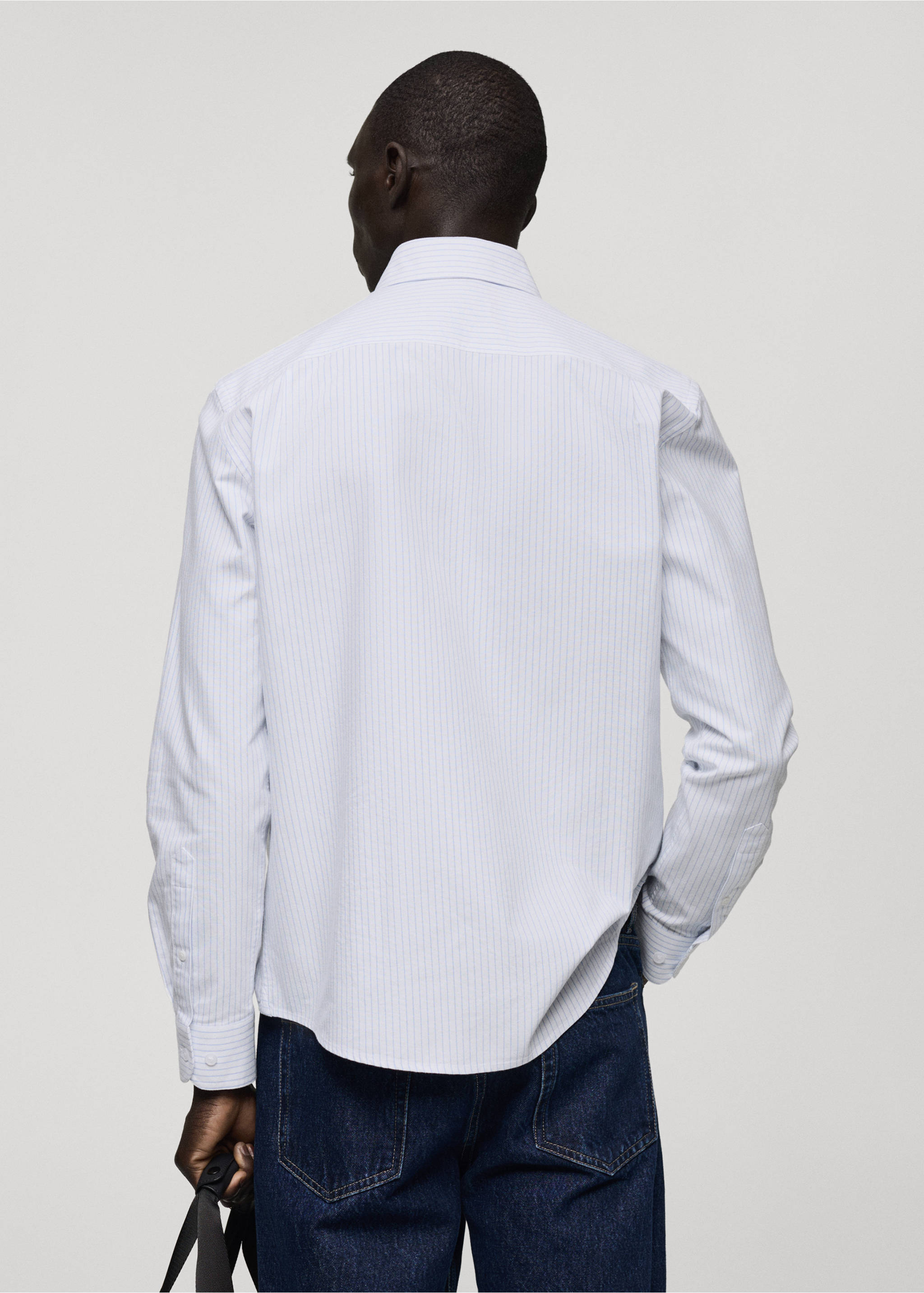 100% cotton striped shirt - Reverse of the article, White. Ref: 87000603-00.