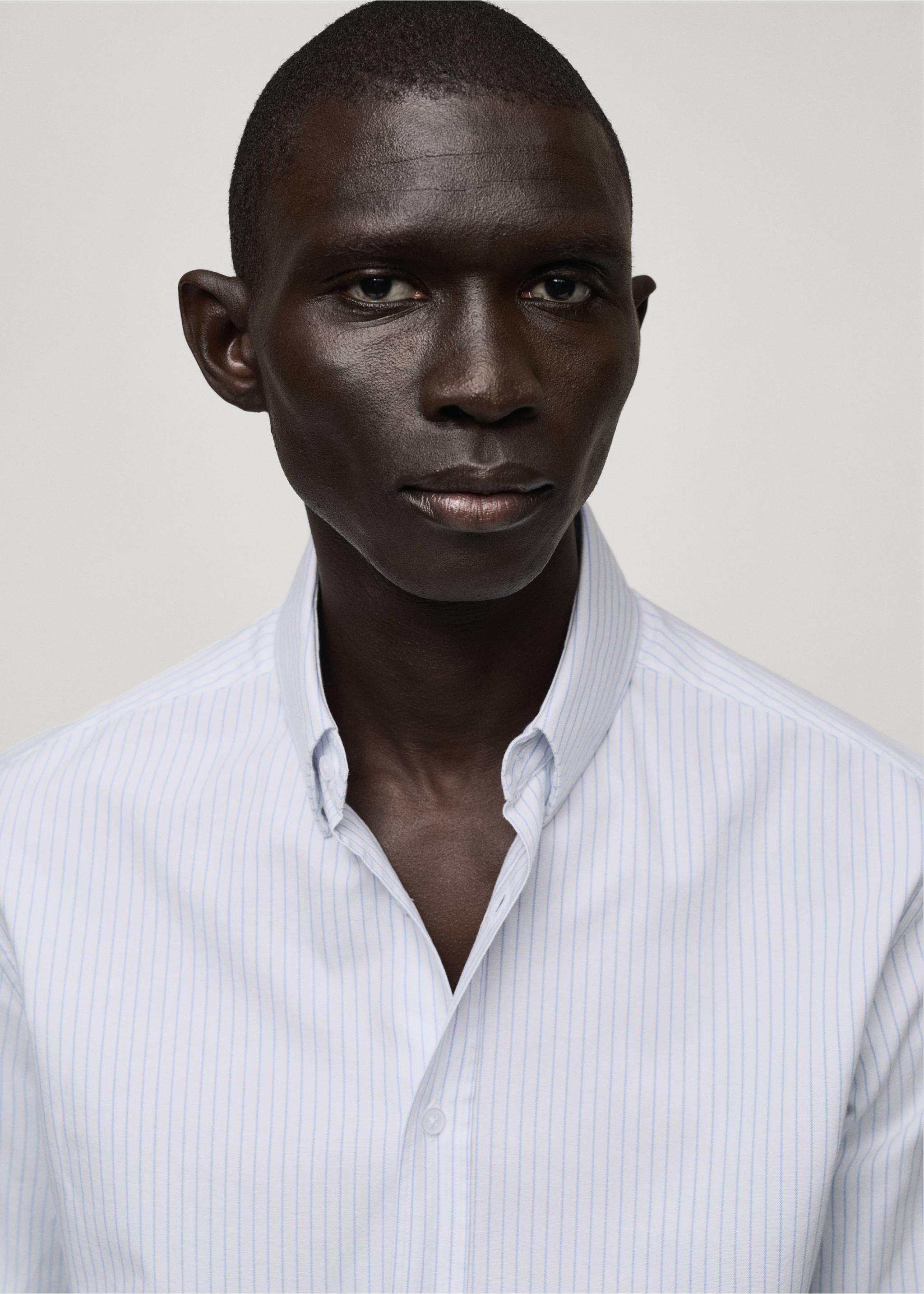 100% cotton striped shirt - Details of the article 1, White. Ref: 87000603-00.