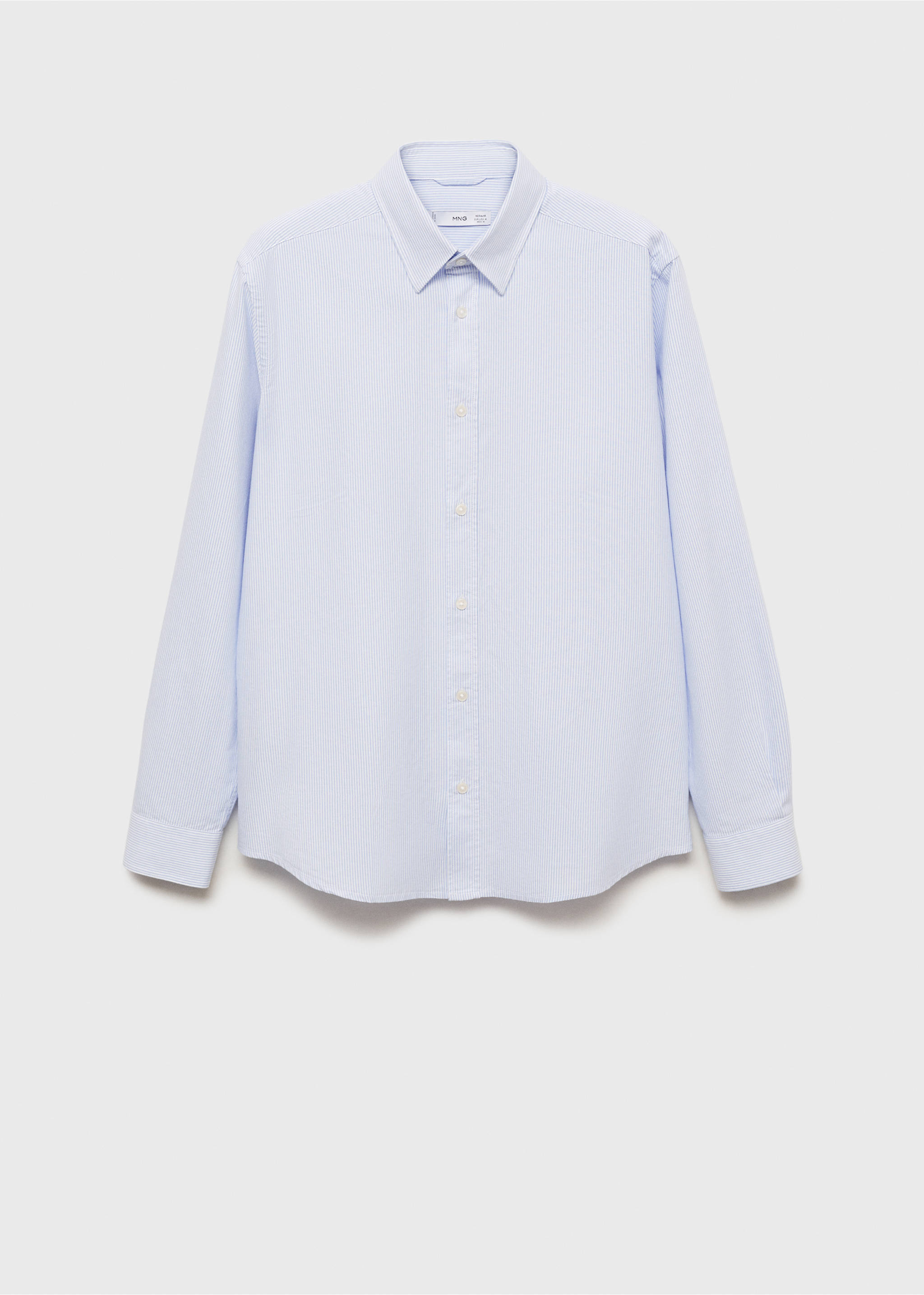 100% cotton striped shirt - Article without model, Blue. Ref: 87000603-00.