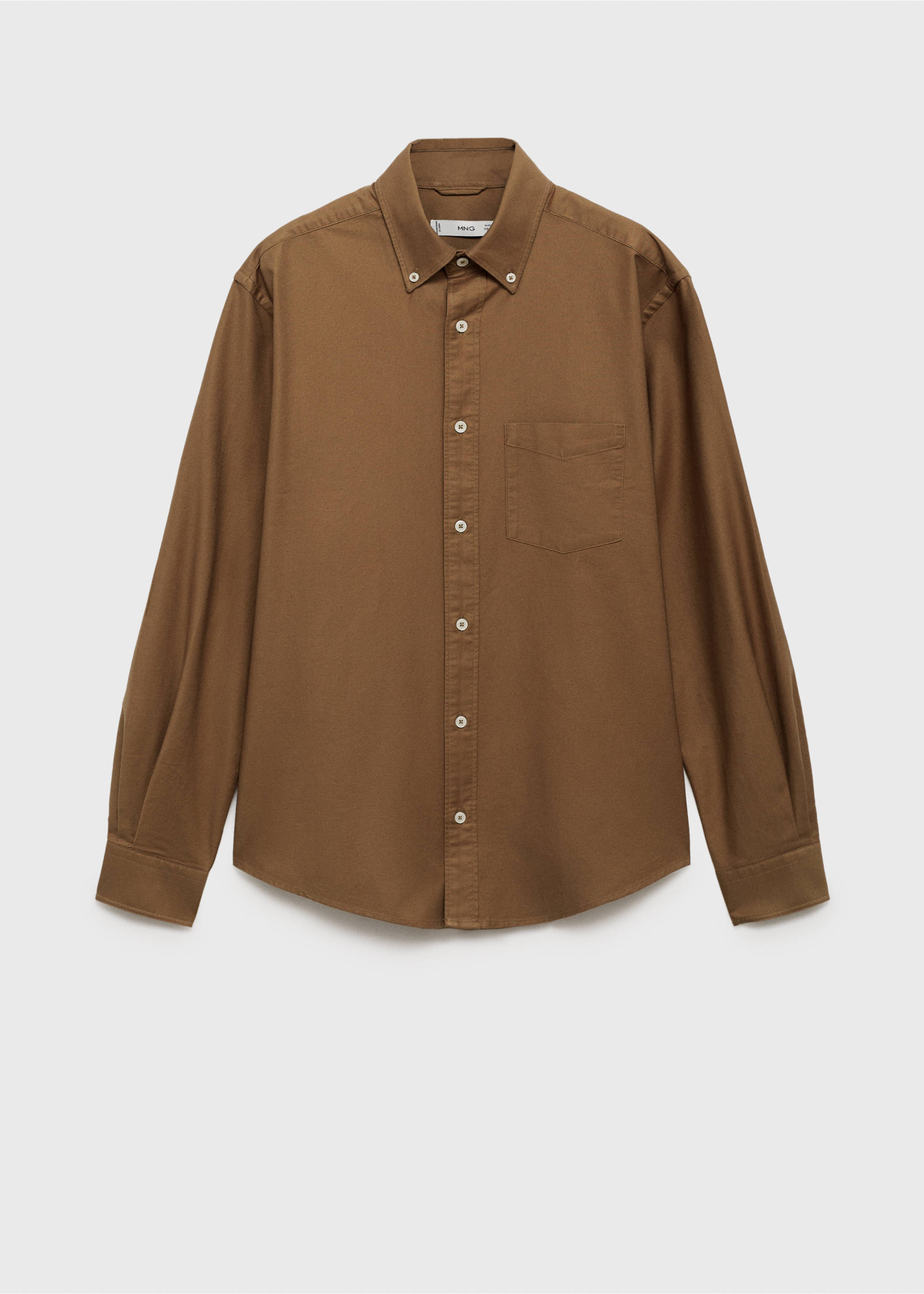 100% cotton Oxford shirt - Article without model, Brown. Ref: 87000604-00.