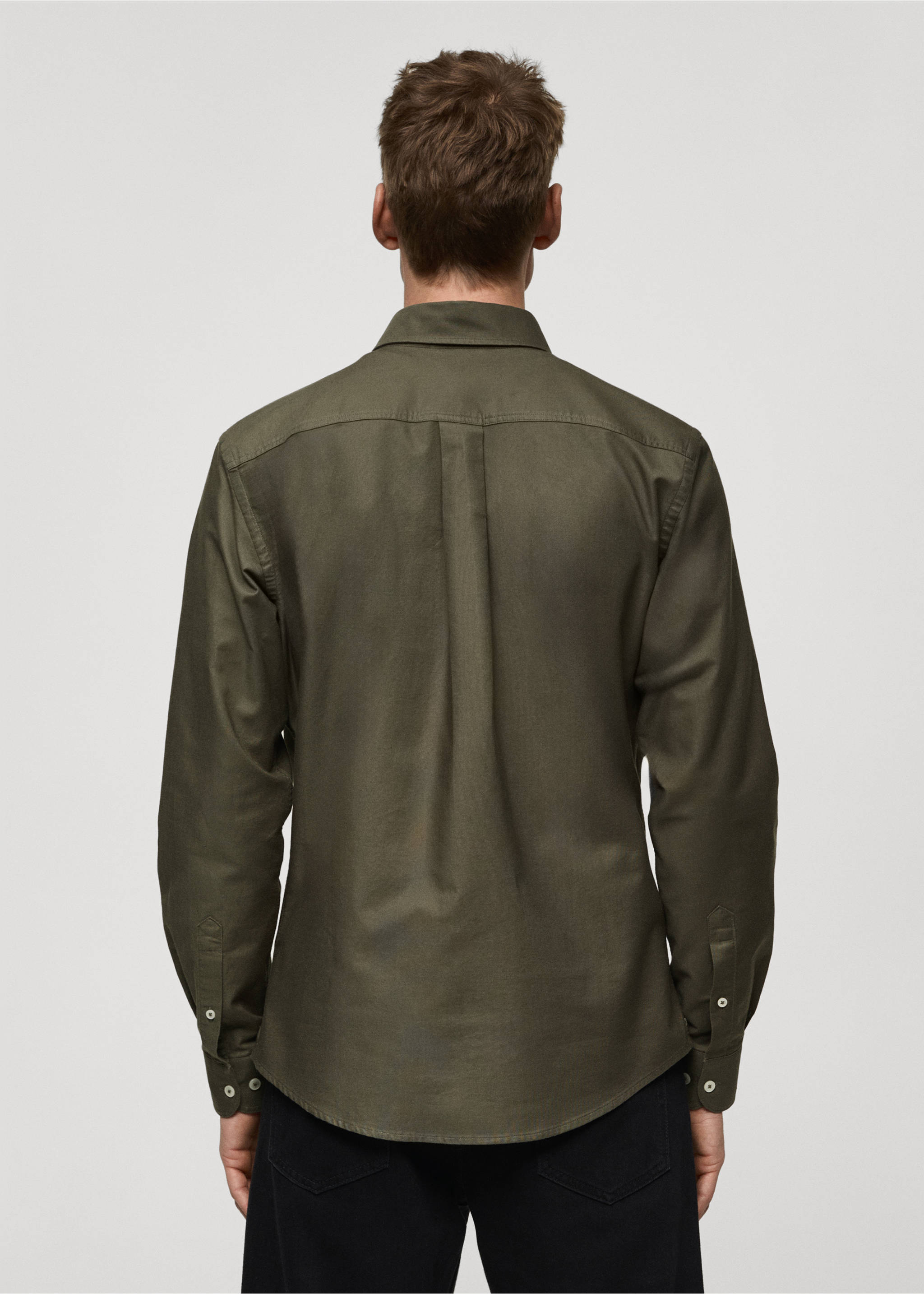 100% cotton Oxford shirt - Reverse of the article, Khaki. Ref: 87000604-00.