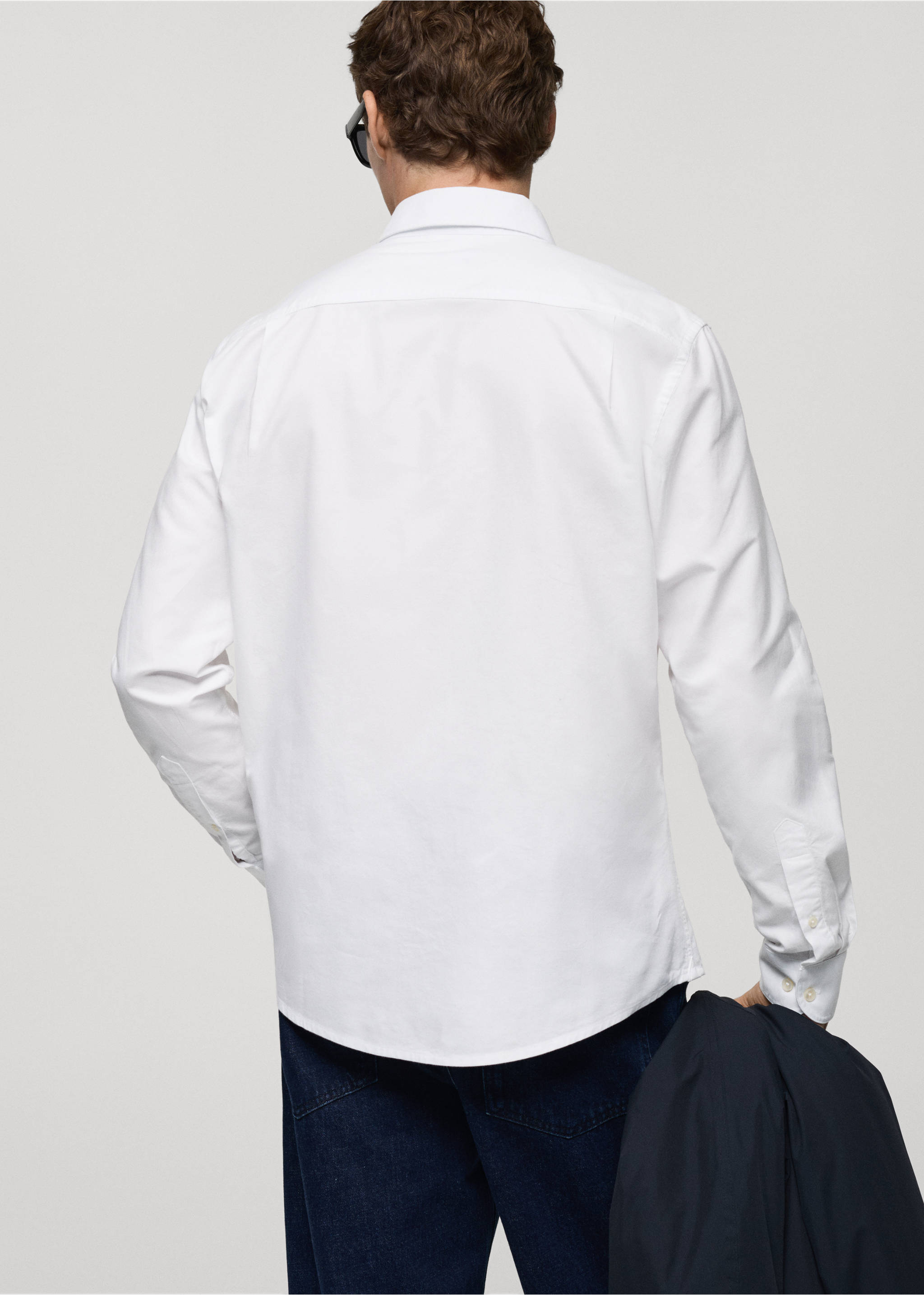 100% cotton Oxford shirt - Reverse of the article, White. Ref: 87000605-00.