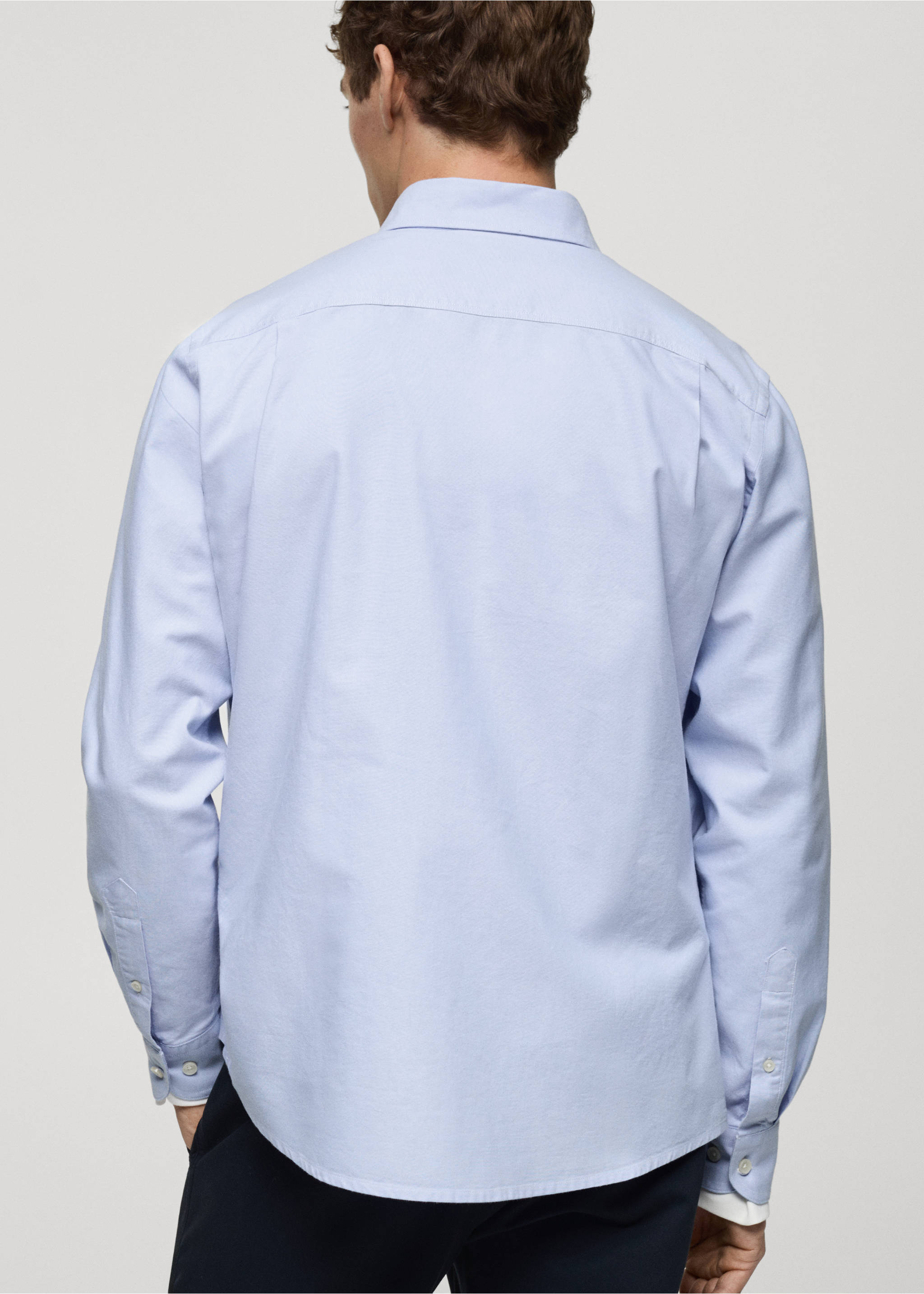 100% cotton Oxford shirt - Reverse of the article, Sky Blue. Ref: 87000605-00.