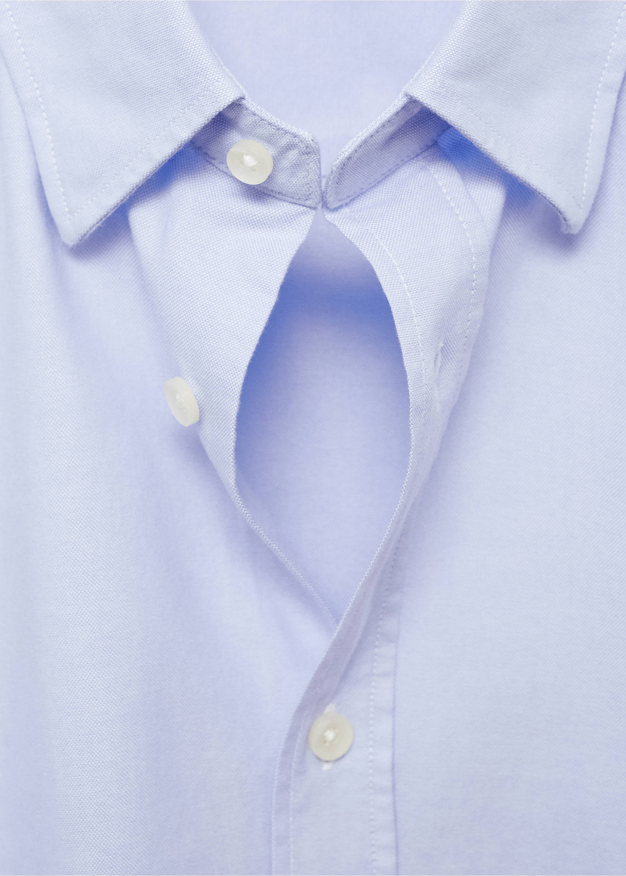 100% cotton Oxford shirt - Details of the article 8, Sky Blue. Ref: 87000605-00.