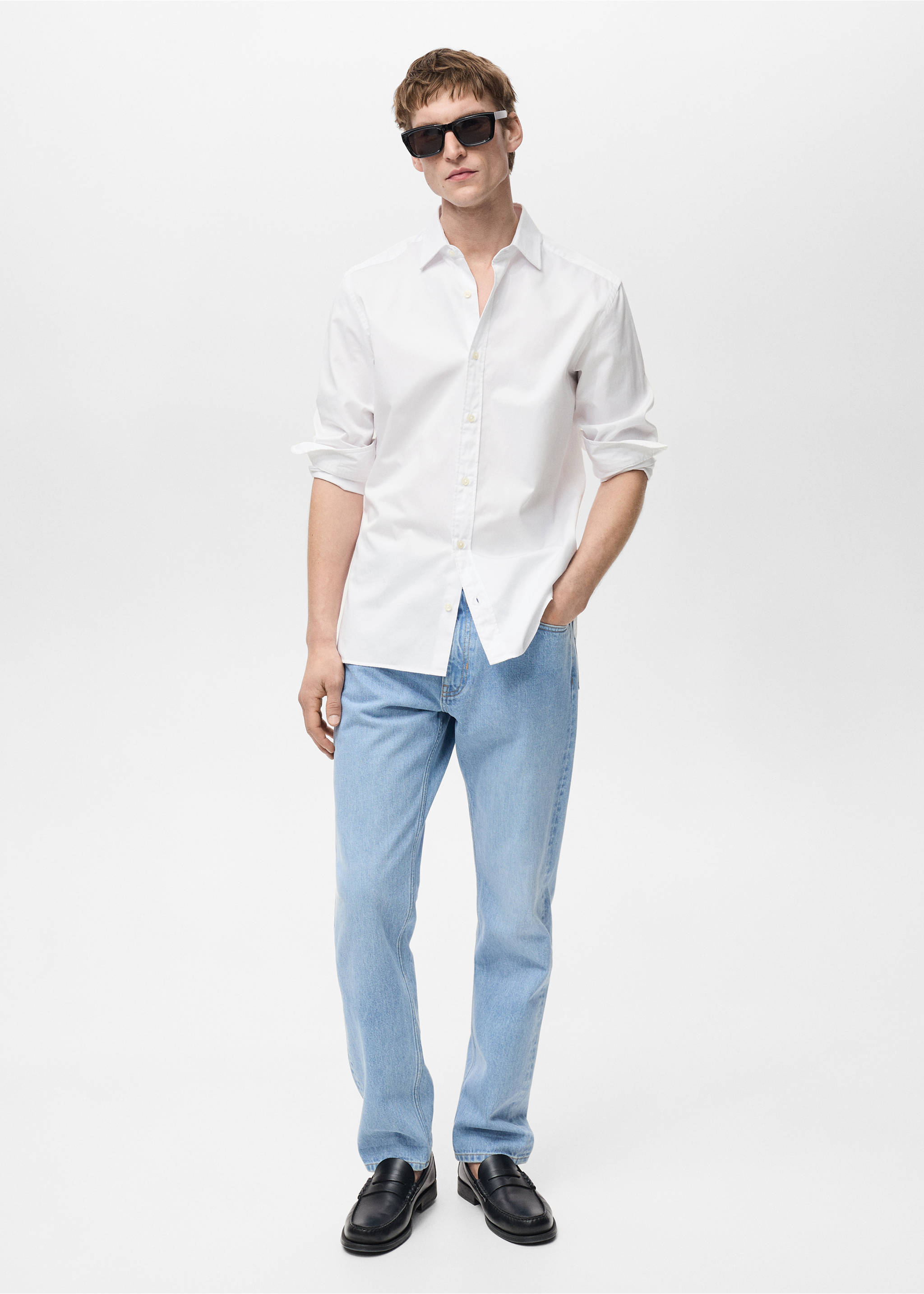 100% cotton regular fit shirt - General plane, White. Ref: 87000606-00.