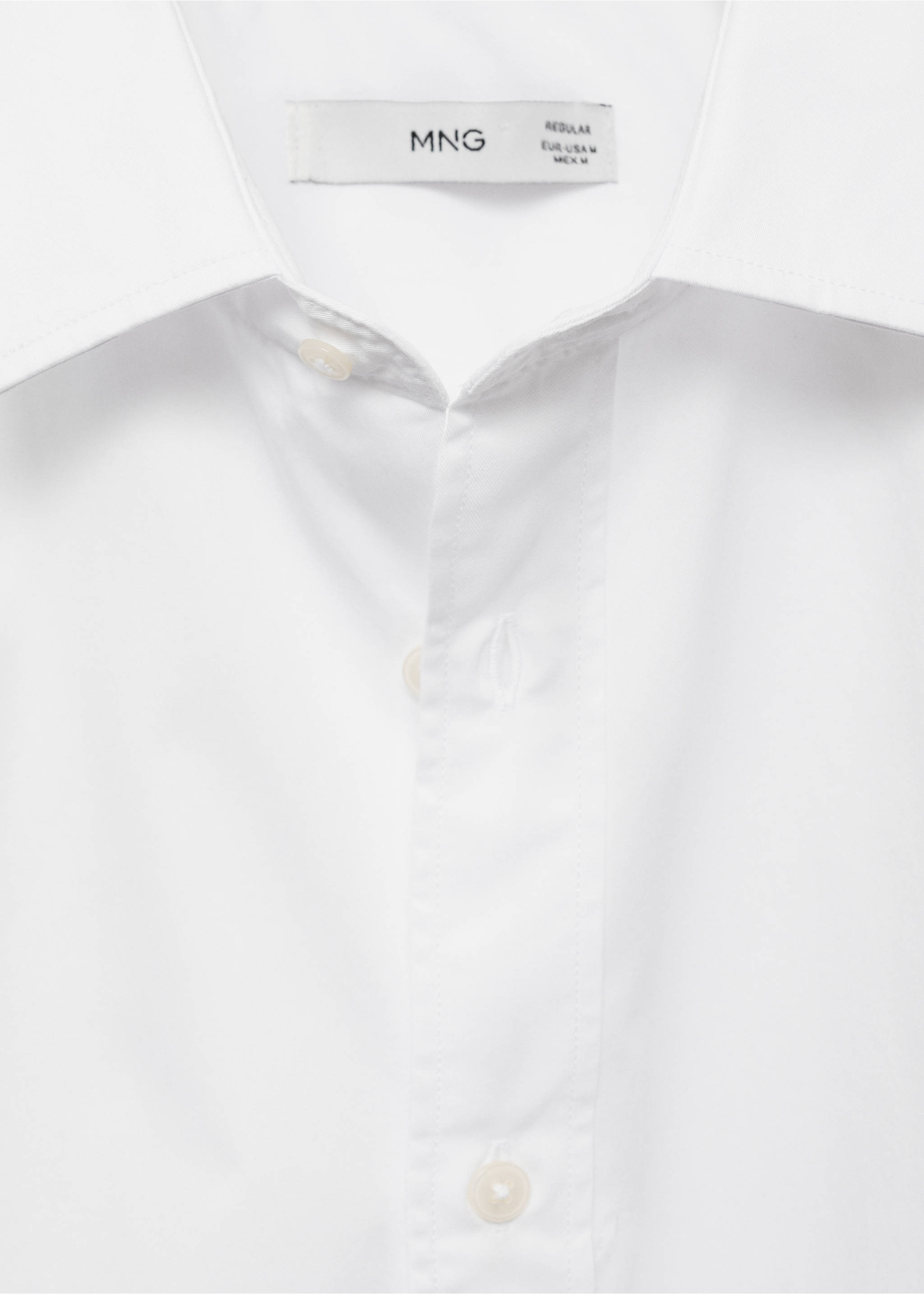 100% cotton regular fit shirt - Details of the article 8, White. Ref: 87000606-00.