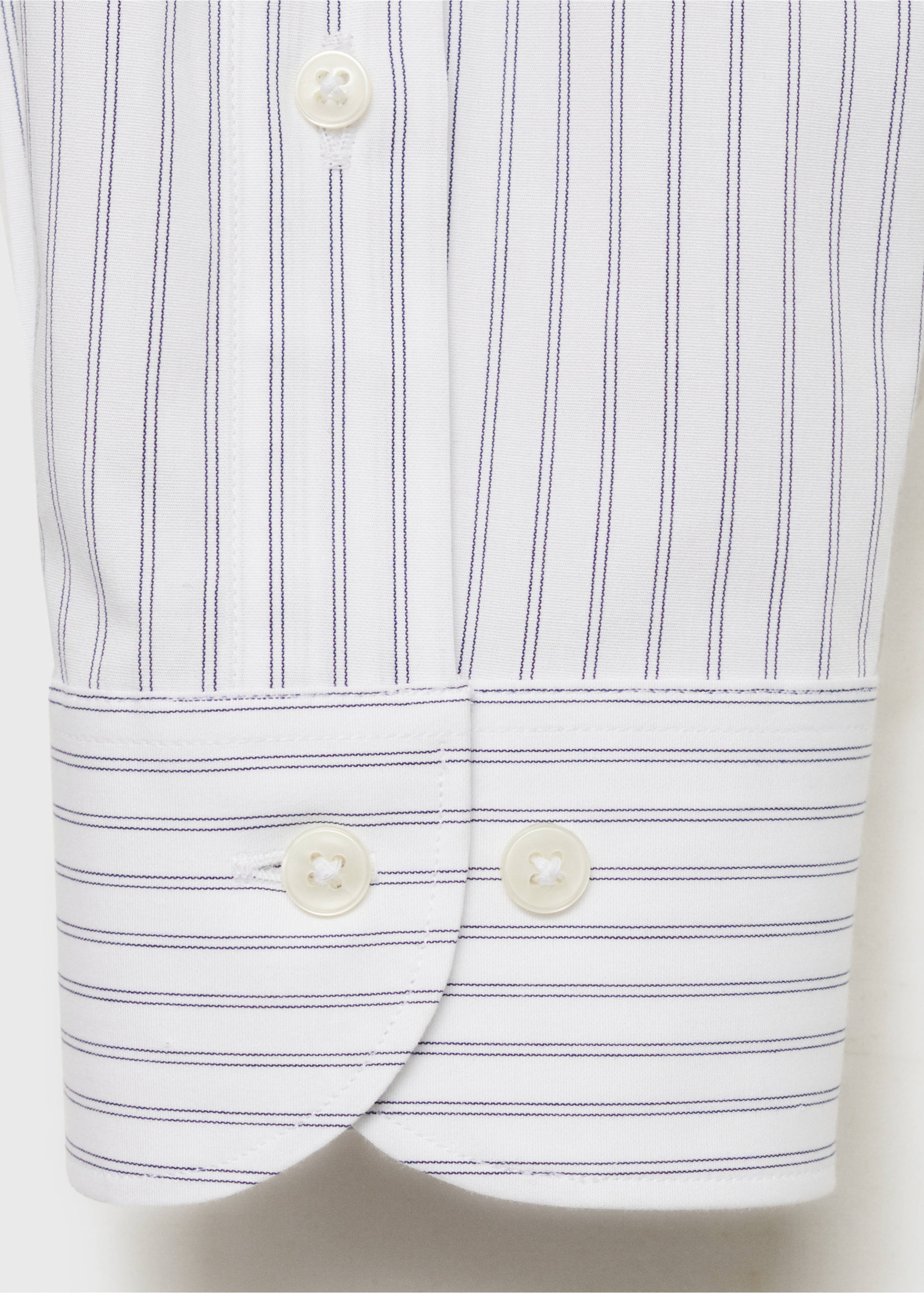 Camisa slim fit algodón rayas - Detalle del artículo 0, Blanco. Ref: 87000607-00.