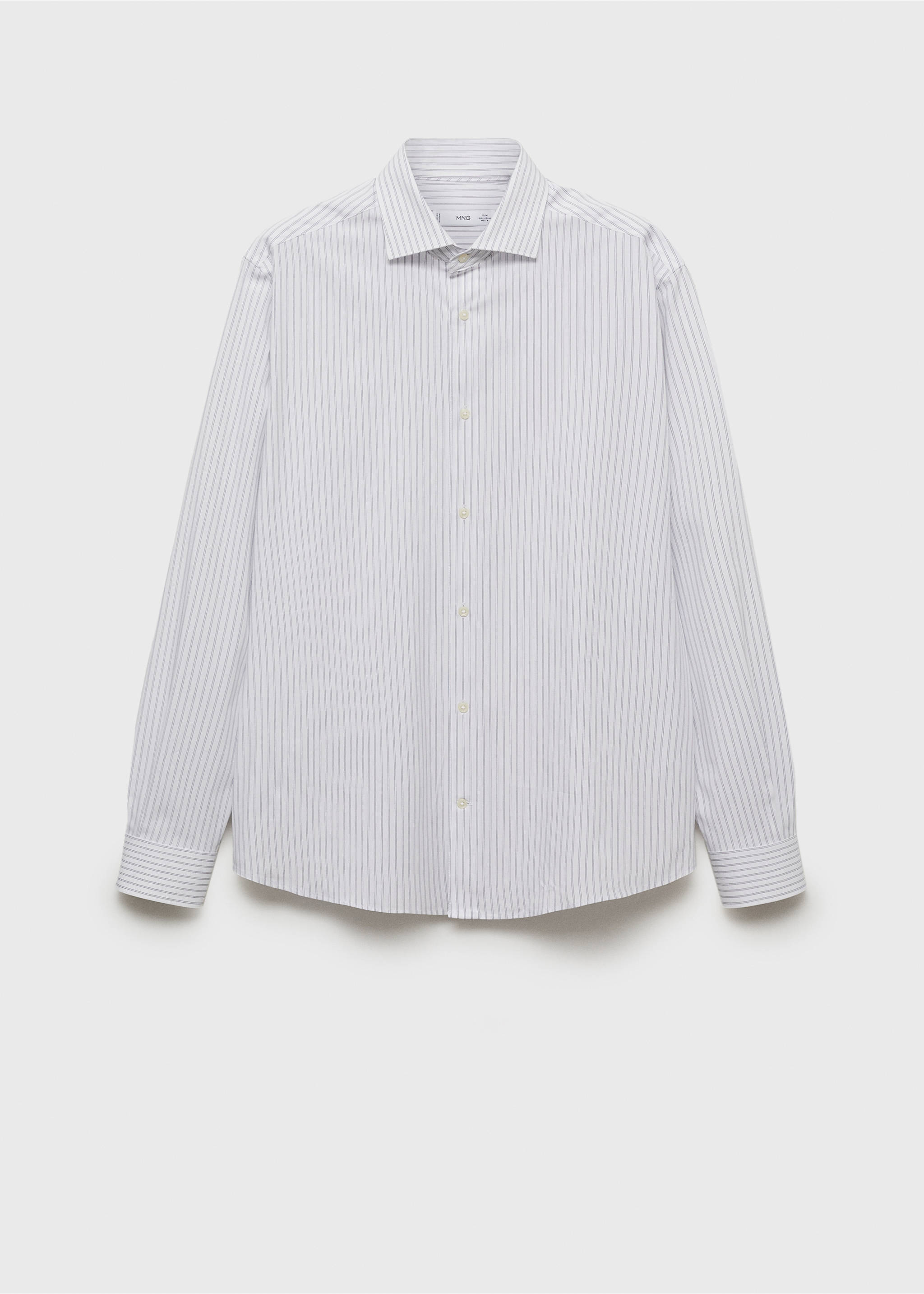 Camisa slim fit algodón rayas - Artículo sin modelo, Blanco. Ref: 87000607-00.