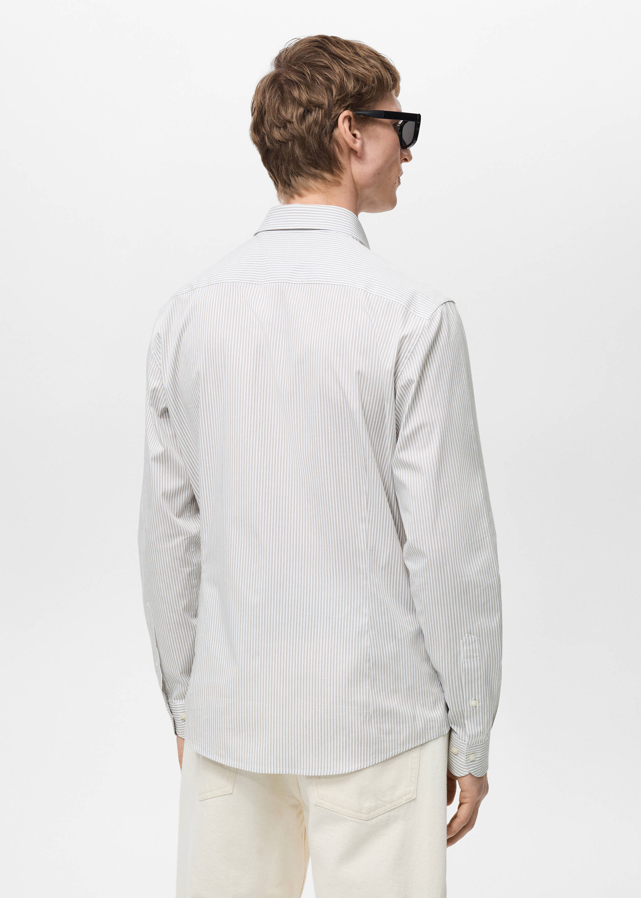 Slim fit striped cotton shirt - Reverse of the article